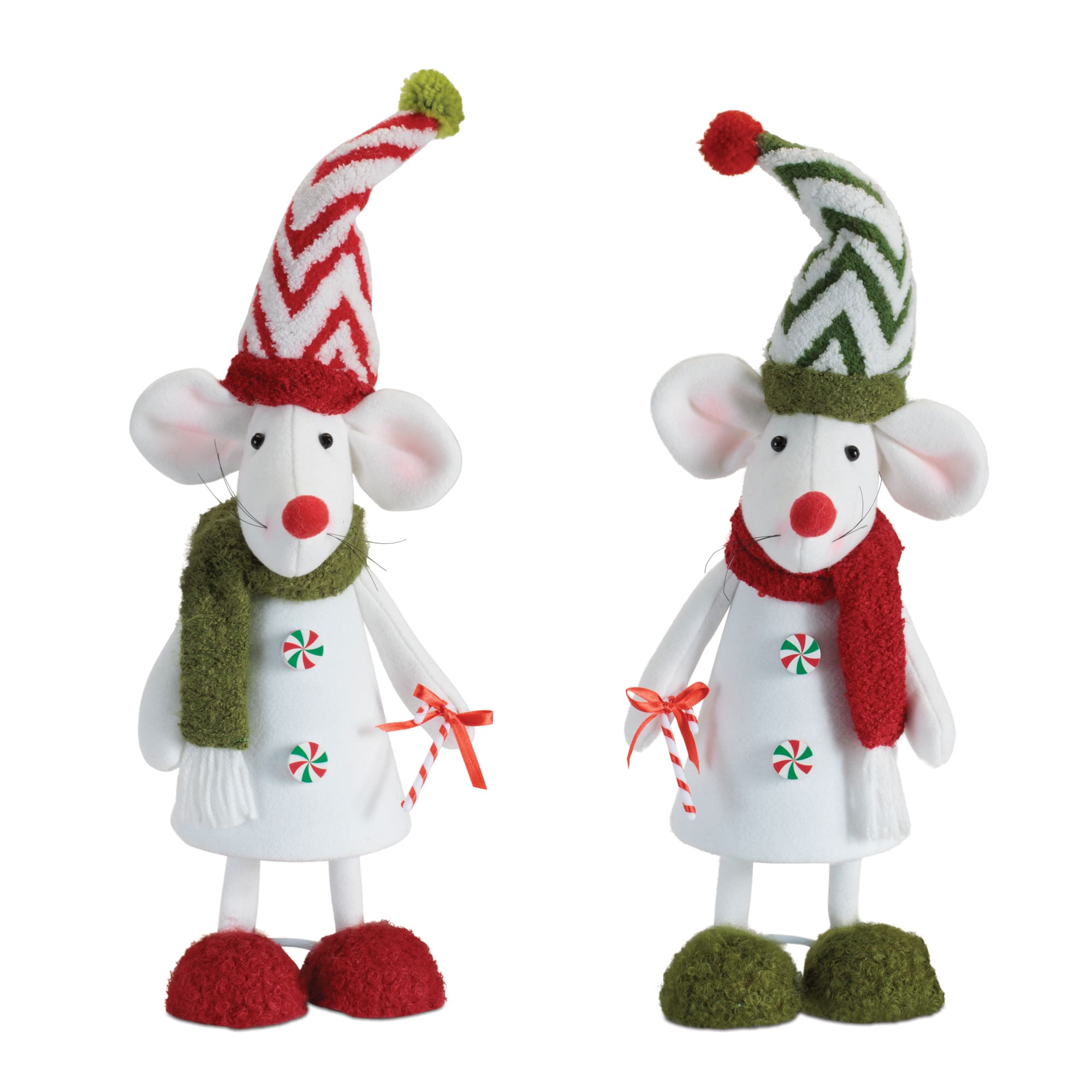 Melrose 17.75" Holiday Plush Mouse Figurines Set