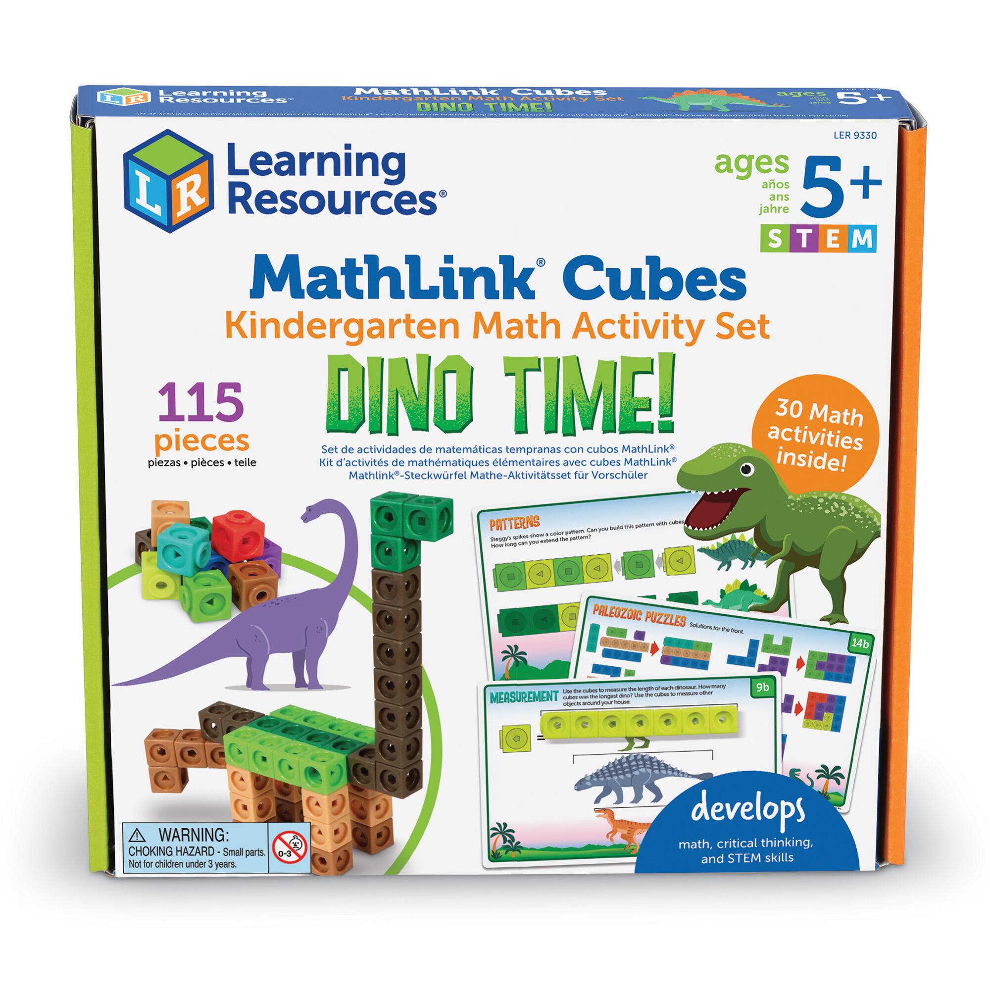 Learning Resources Mathlink Cubes Kindergarten Math Activity Set: Dino Time!