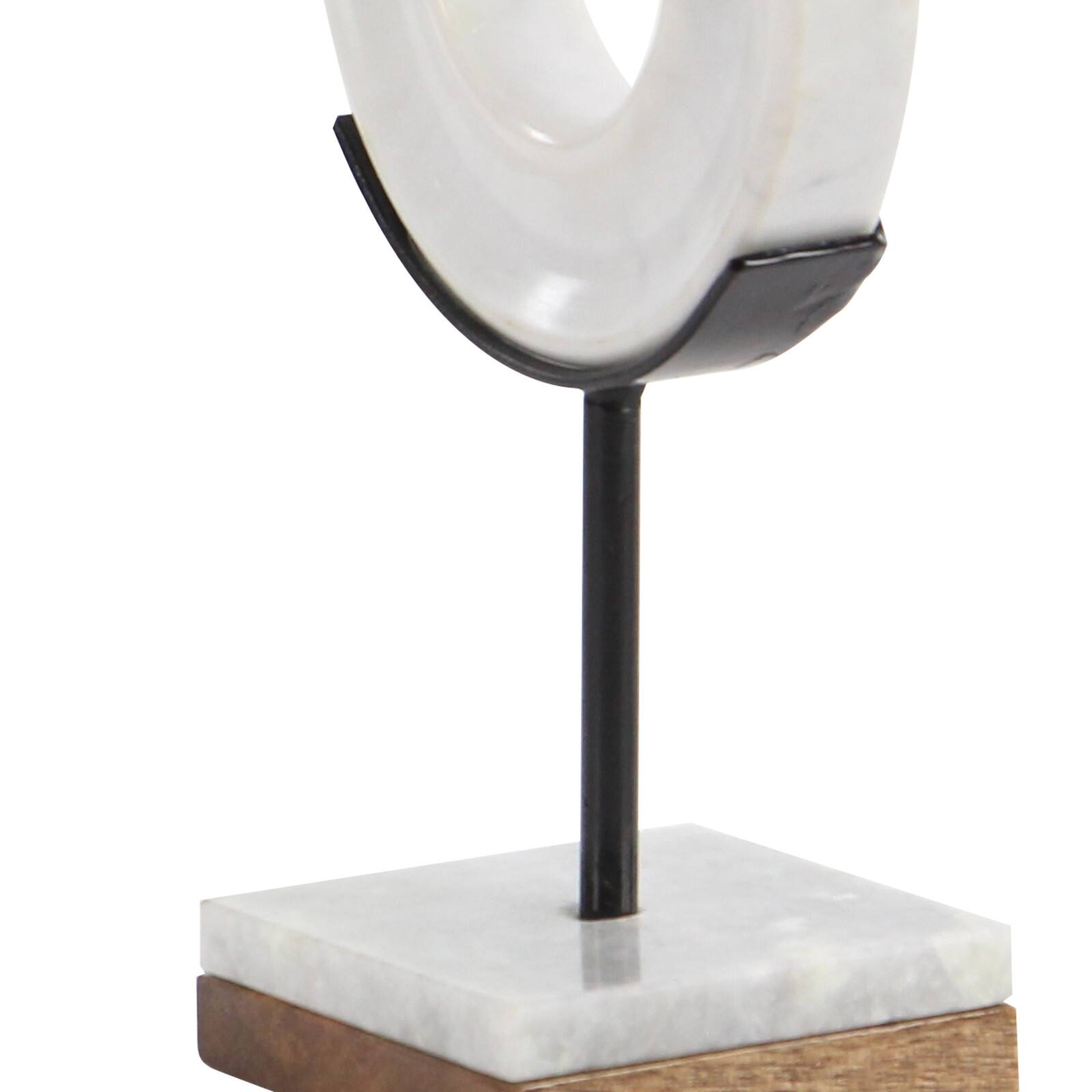 CosmoLiving by Cosmopolitan 11" White Marble Round Sculpture