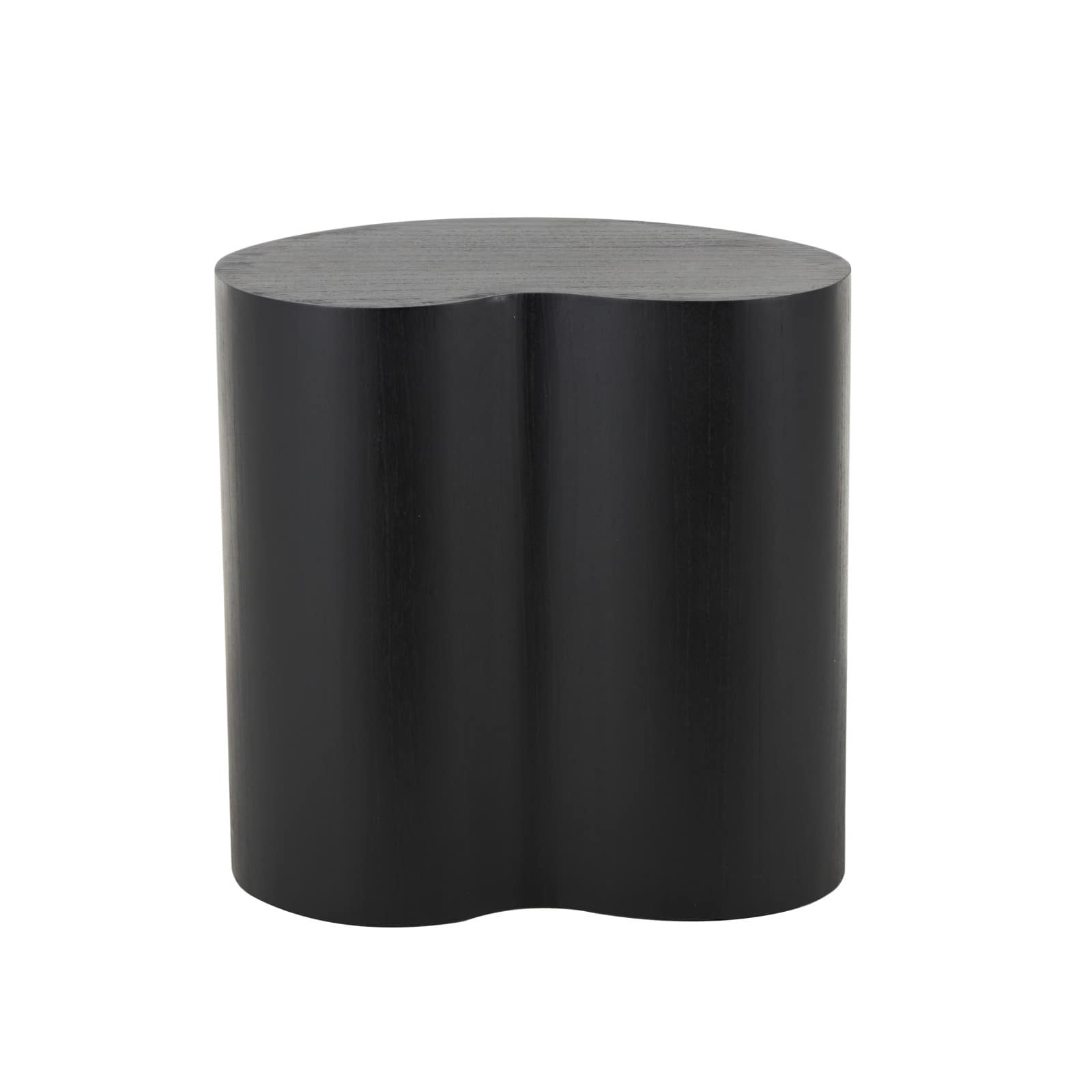 22.25" Black Wood Heart Inspired Side End Accent Table
