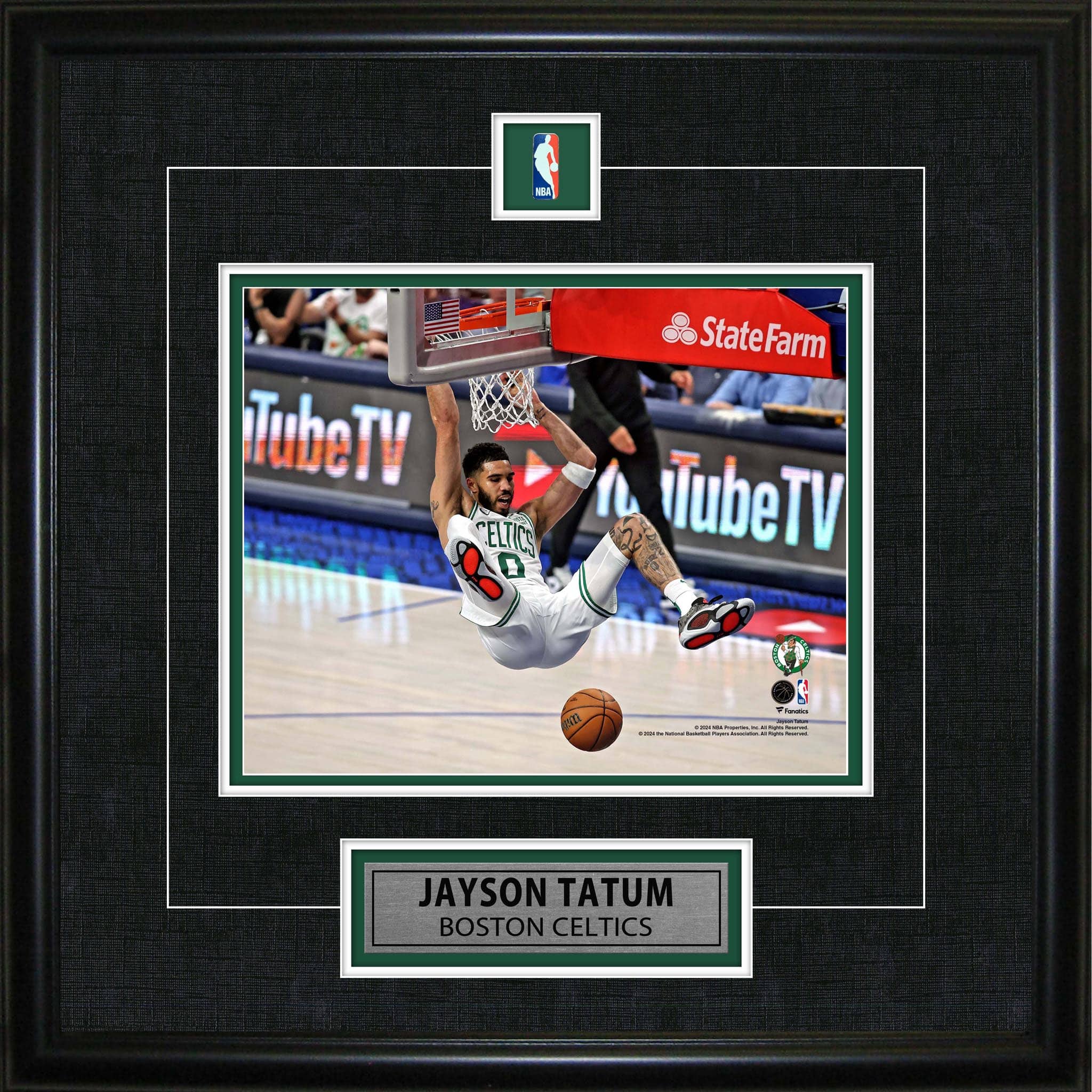Jayson Tatum Framed Pin & Plate Boston Celtics Finals Game 3 18" x 18"