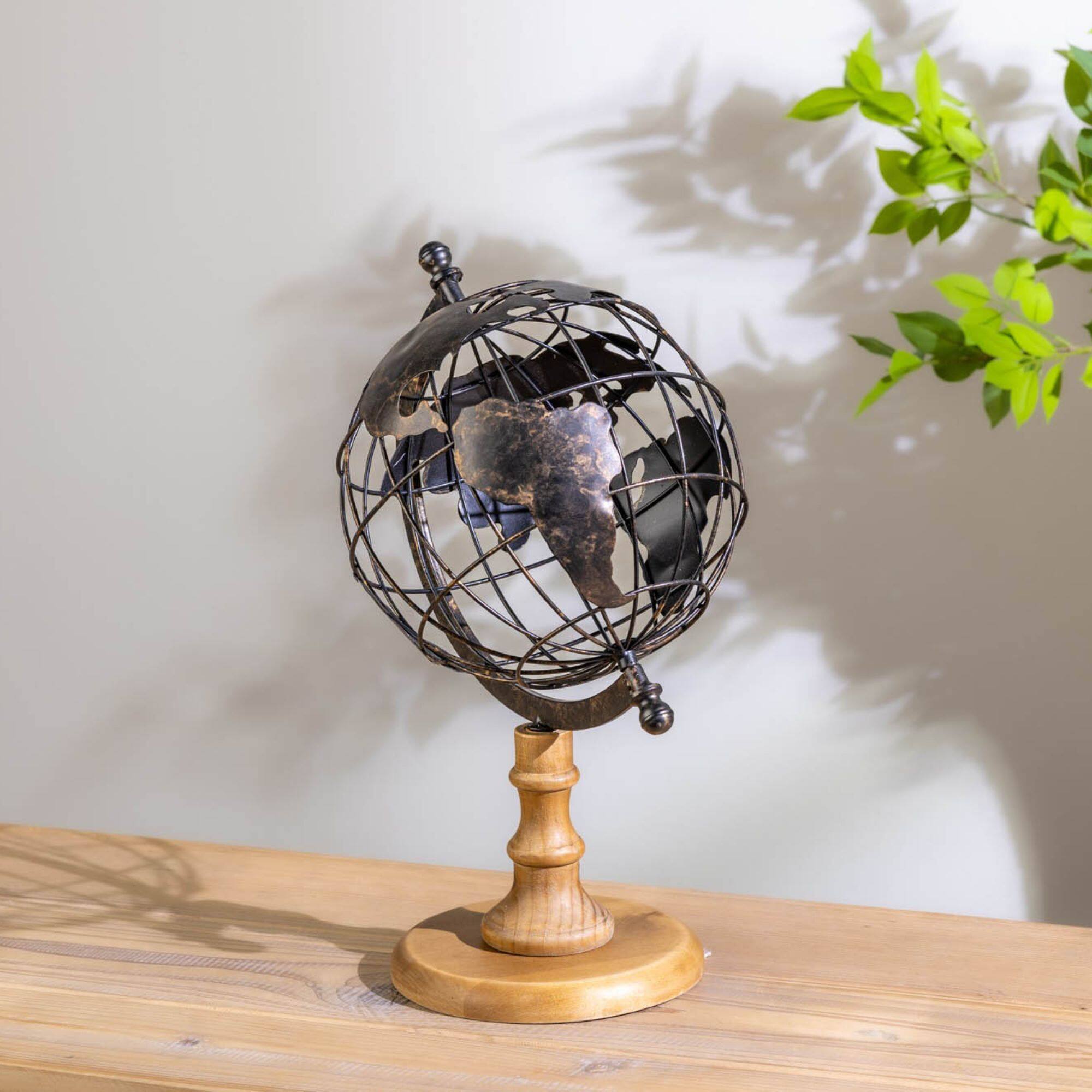 Melrose 14.5" Metal Globe Tabletop Décor