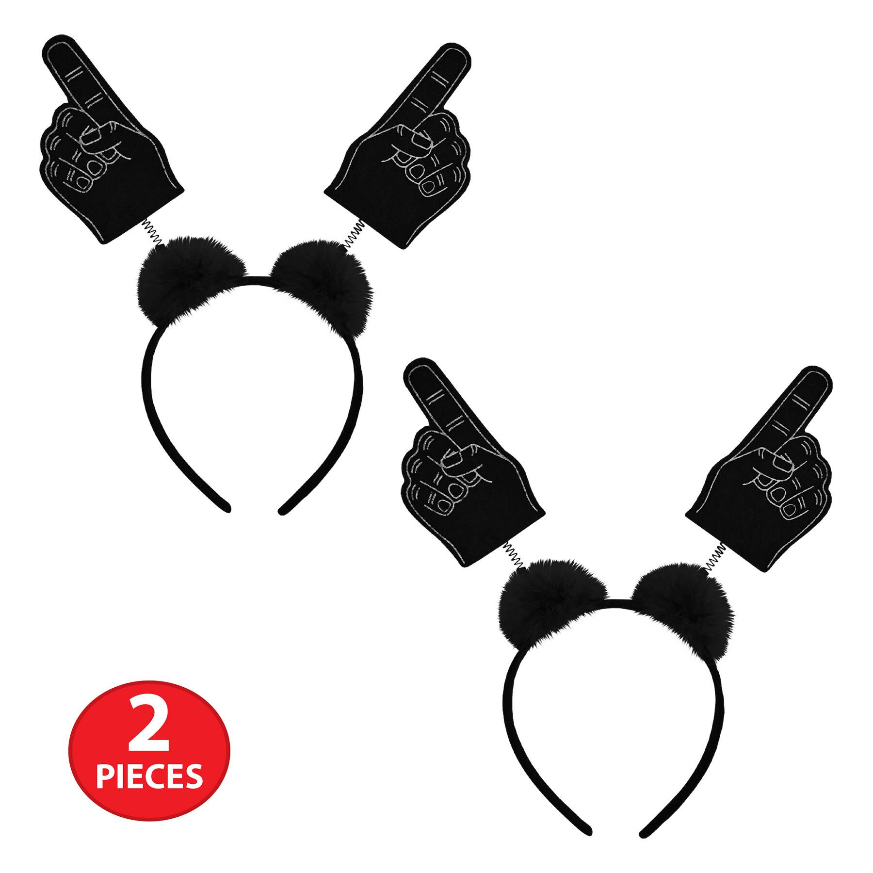 Beistle Adult Black #1 Hand Boppers with Marabou, 2ct.
