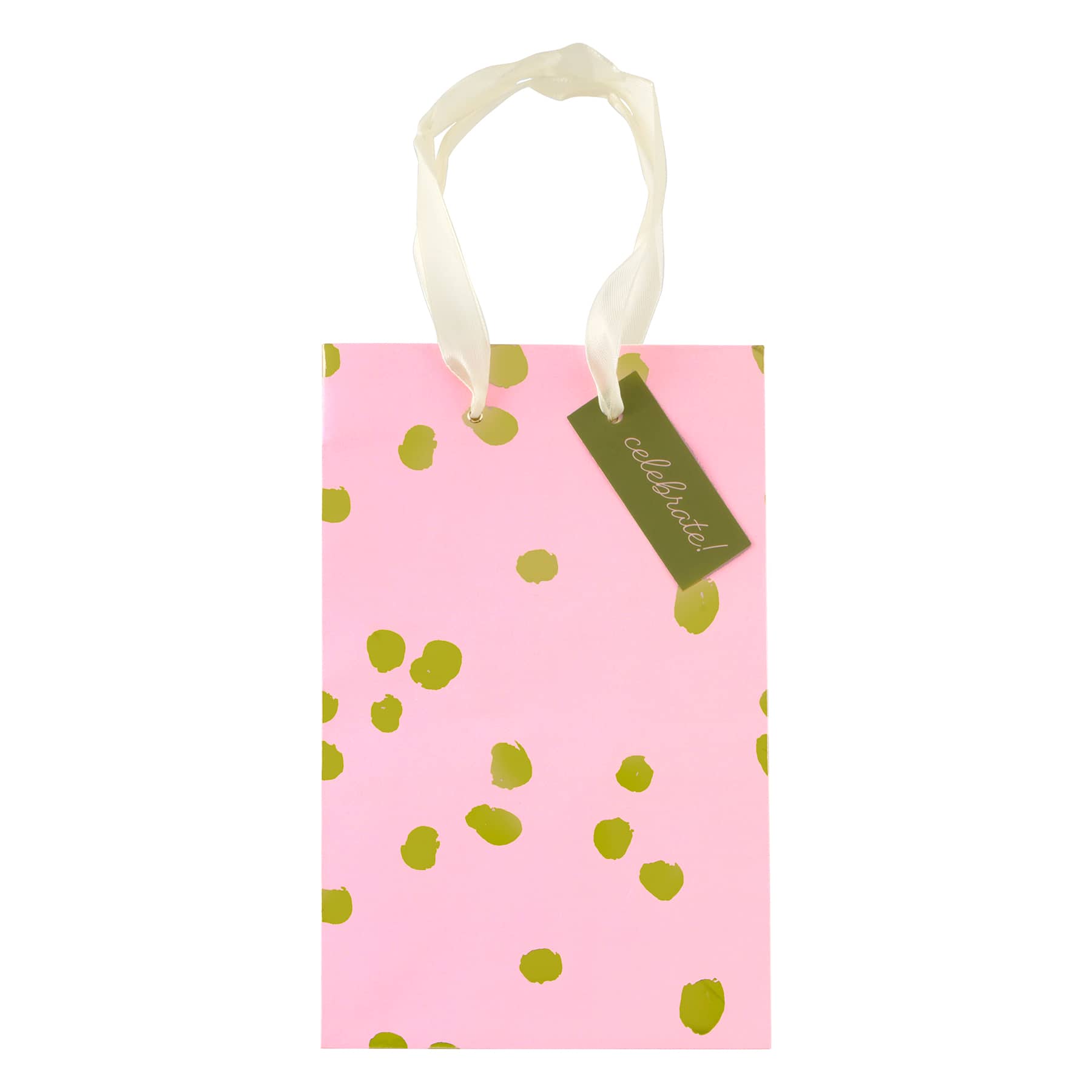 8.5" Pink with Gold Dots Boutique Gift Bag by Celebrate It™