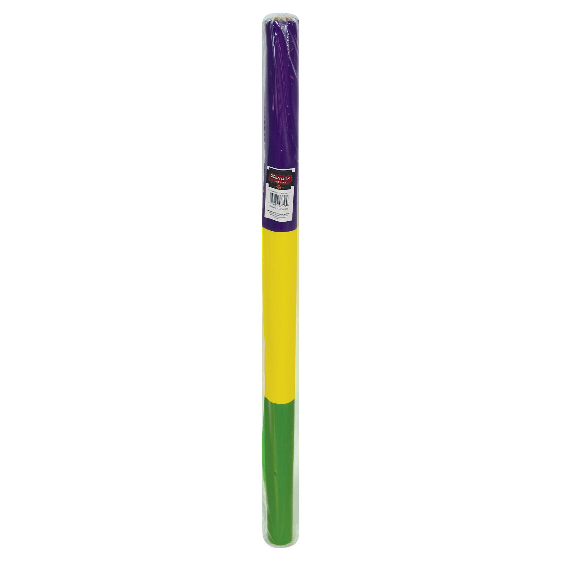 Beistle 40" x 100ft. Mardi Gras Plastic Table Roll