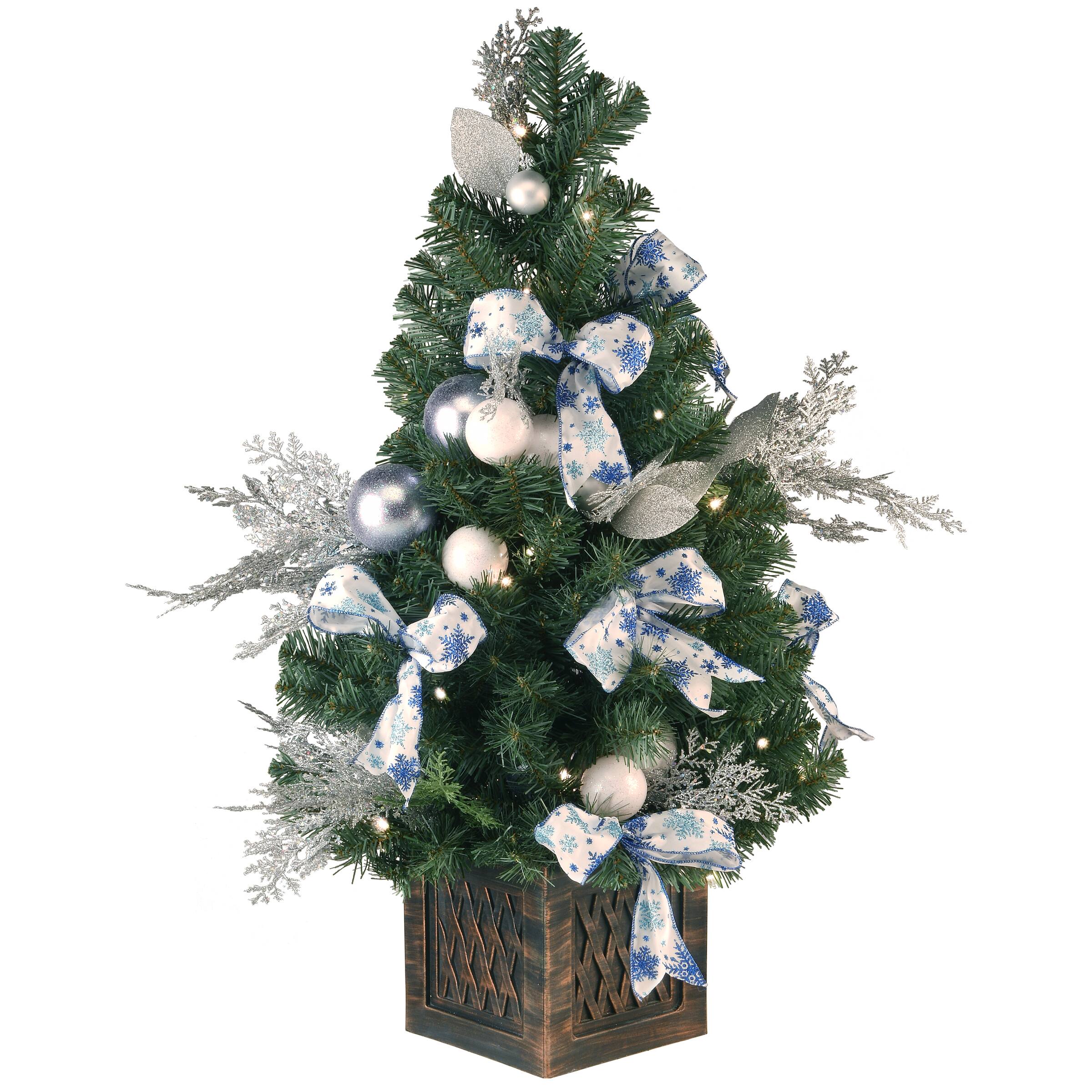 3ft. Pre-Lit Decorative Collection Ornament Artificial Christmas Tree, Clear Lights