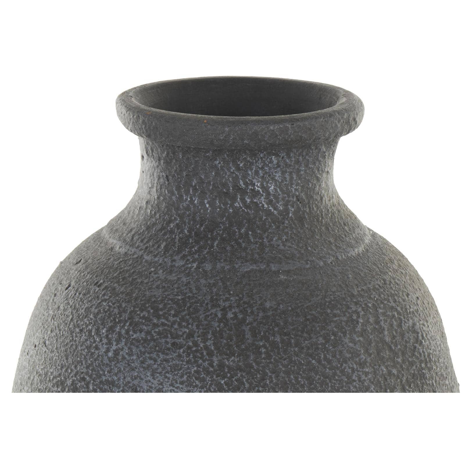 Whitewashed Black Textured Decorative Ceramic Vase