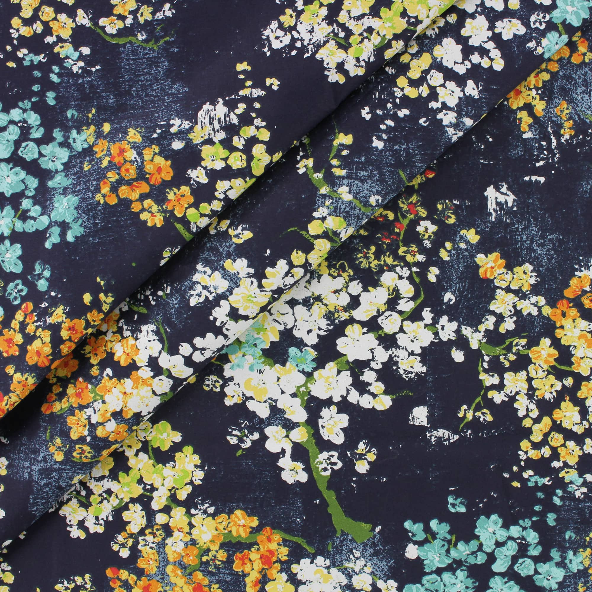 Richloom Dewdrop Navy Cotton Canvas Fabric