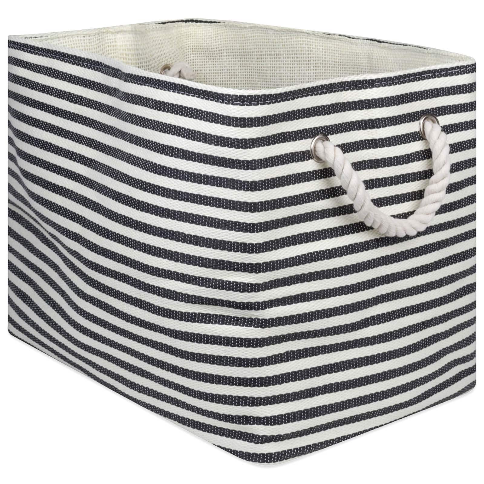 DII® Large Pinstripe Rectangle Woven Paper Storage Bin