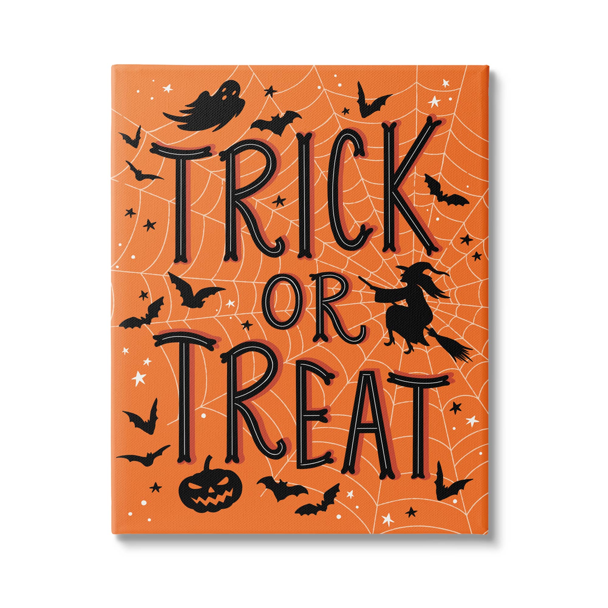 Stupell Industries Trick Or Treat Spider Web Canvas Wall Art