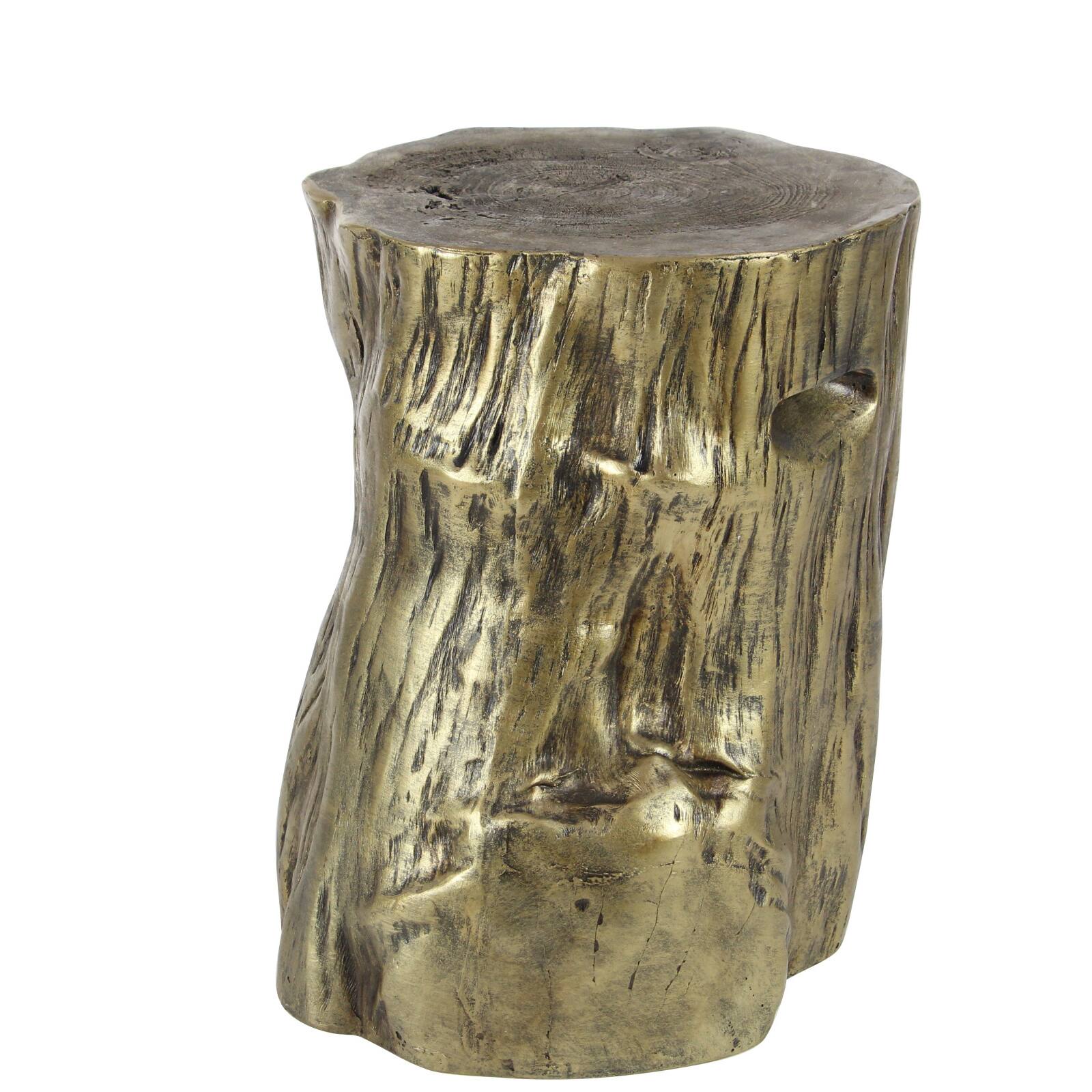 Gold Fiberglass Eclectic Footstool