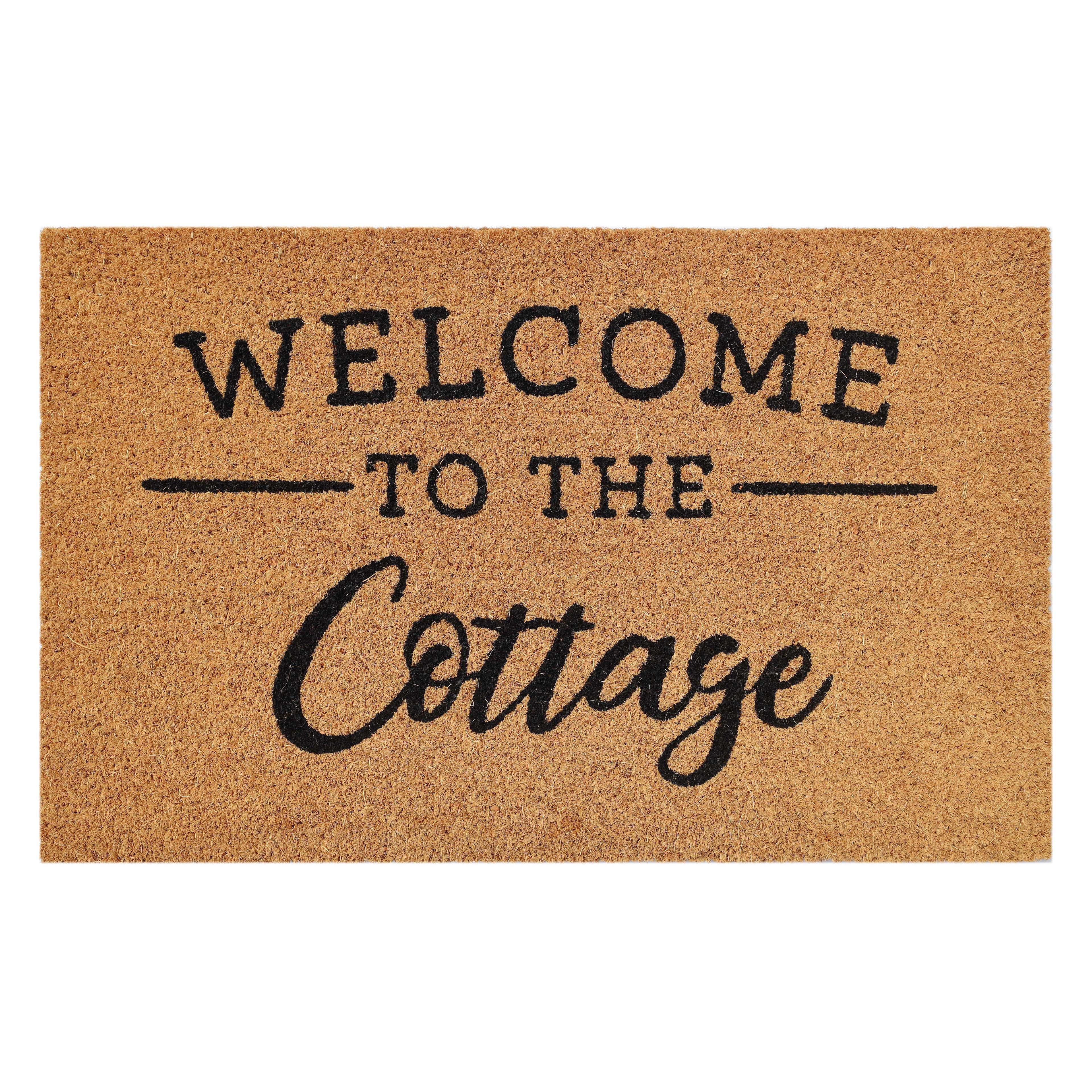 28.75" Brown Welcome to the Cottage Doormat by Celebrate It™
