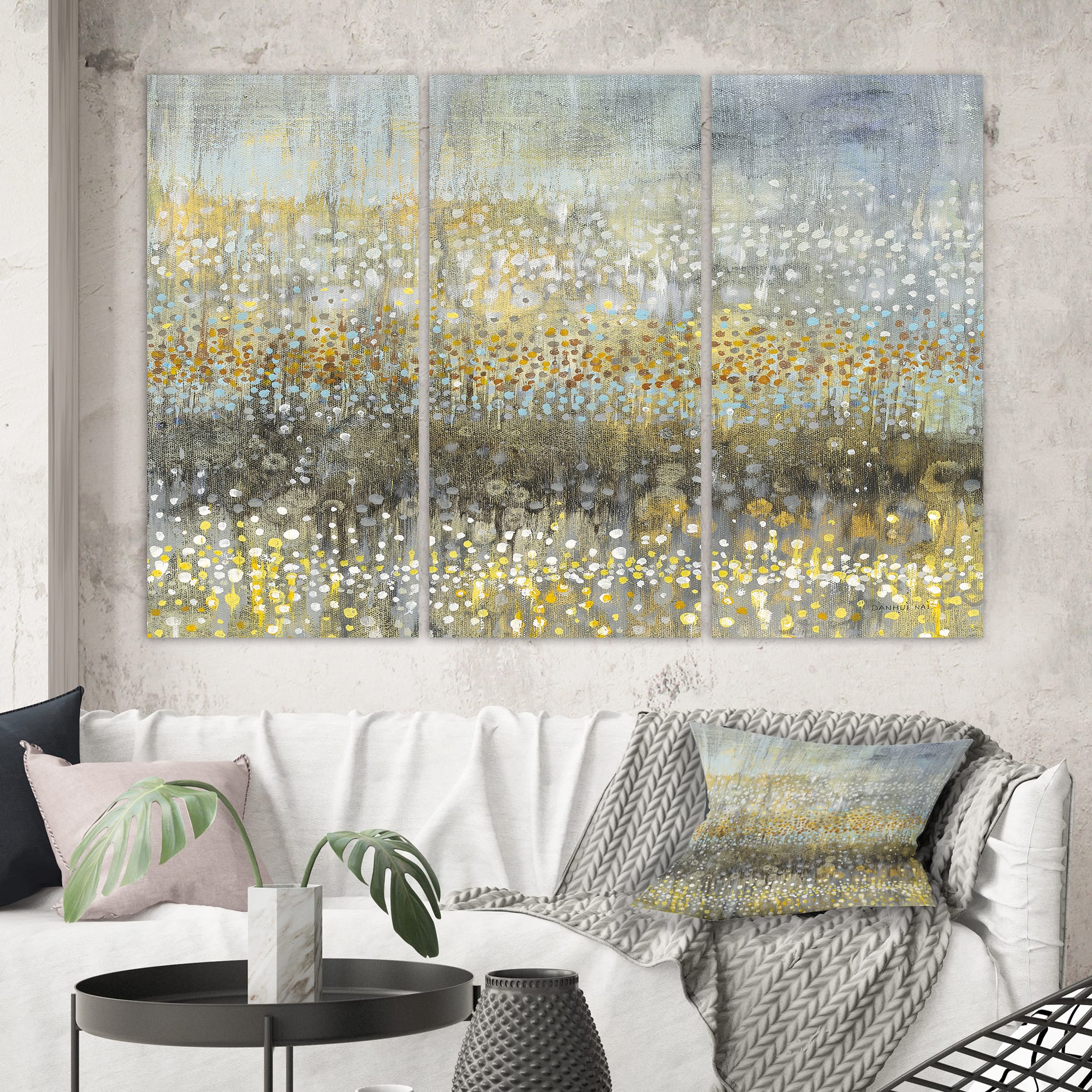 Designart - Glam Rain Abstract IV - Modern Canvas Art