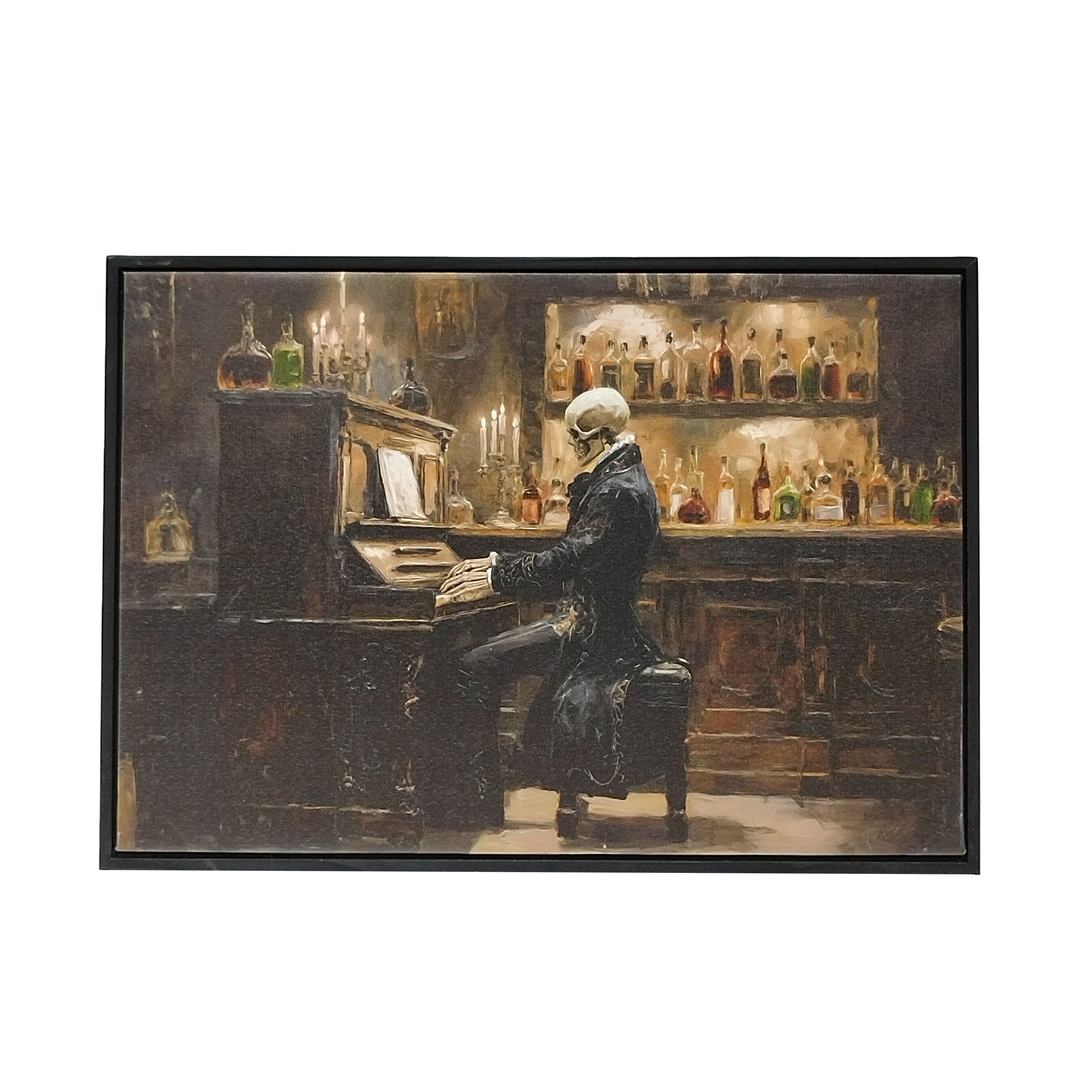 Skeleton with Piano Canvas Wall Décor by Ashland®