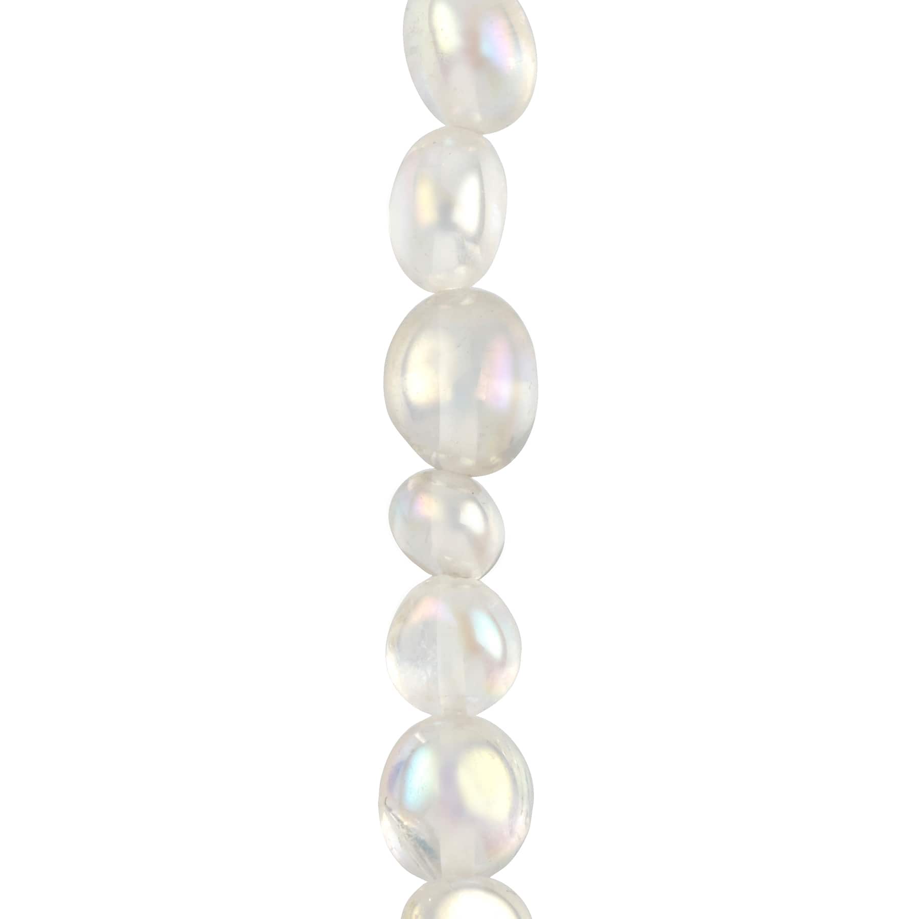 12 Pack: AB Plated Quartz Potato Beads by Bead Landing™