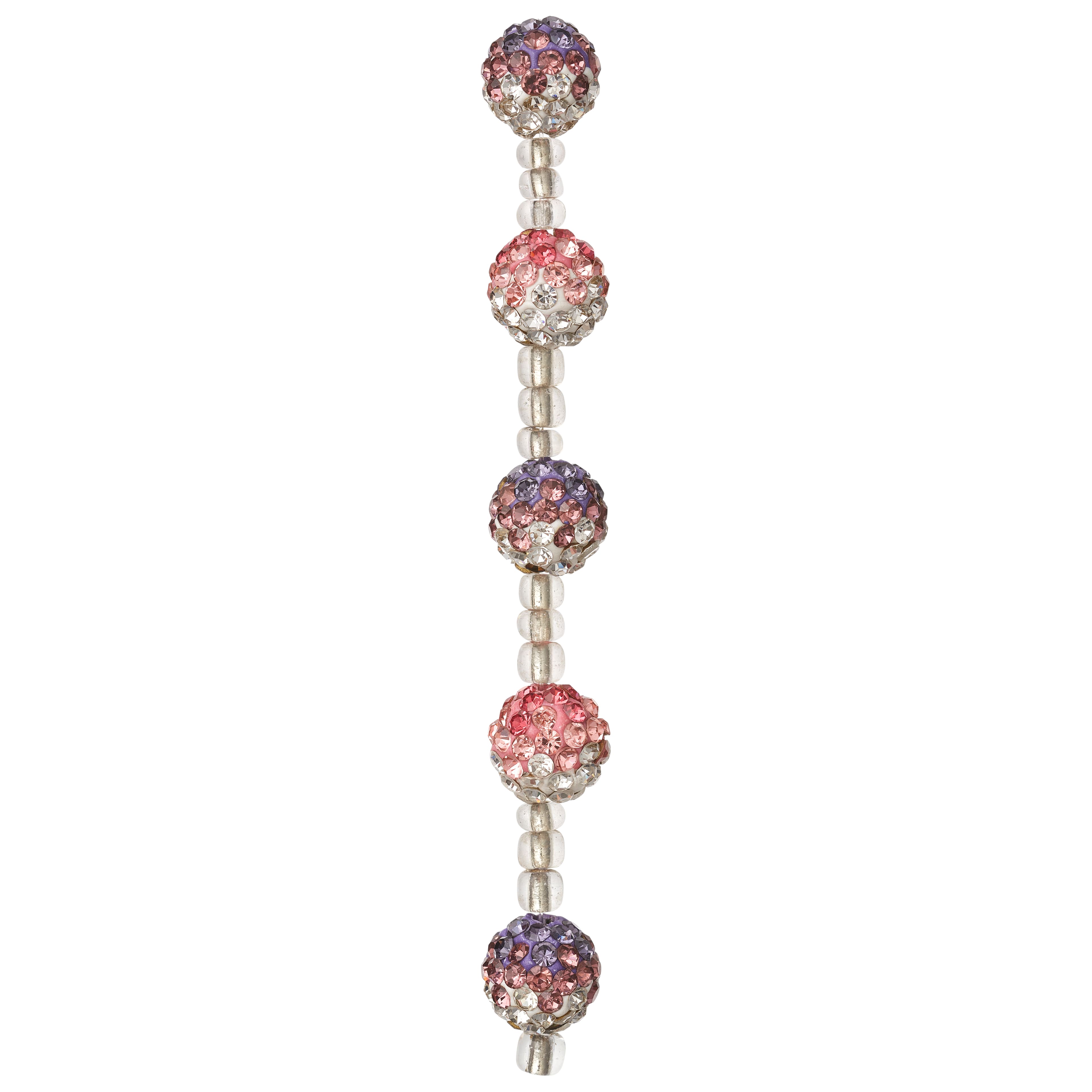 12 Pack: Lavender & Pink Rhinestone Round Ball Beads, 10mm by Bead Landing™