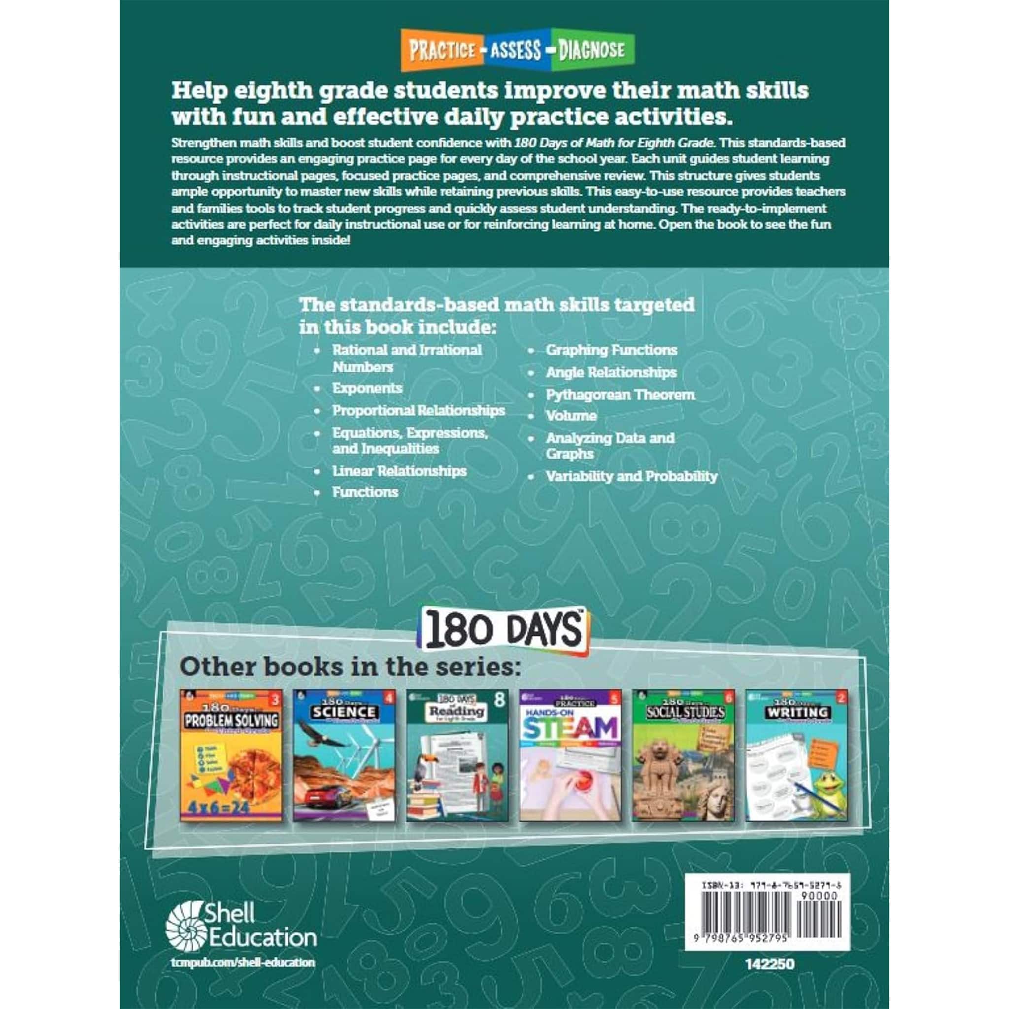 Shell Education 180 Days of Math for Eighth Grade