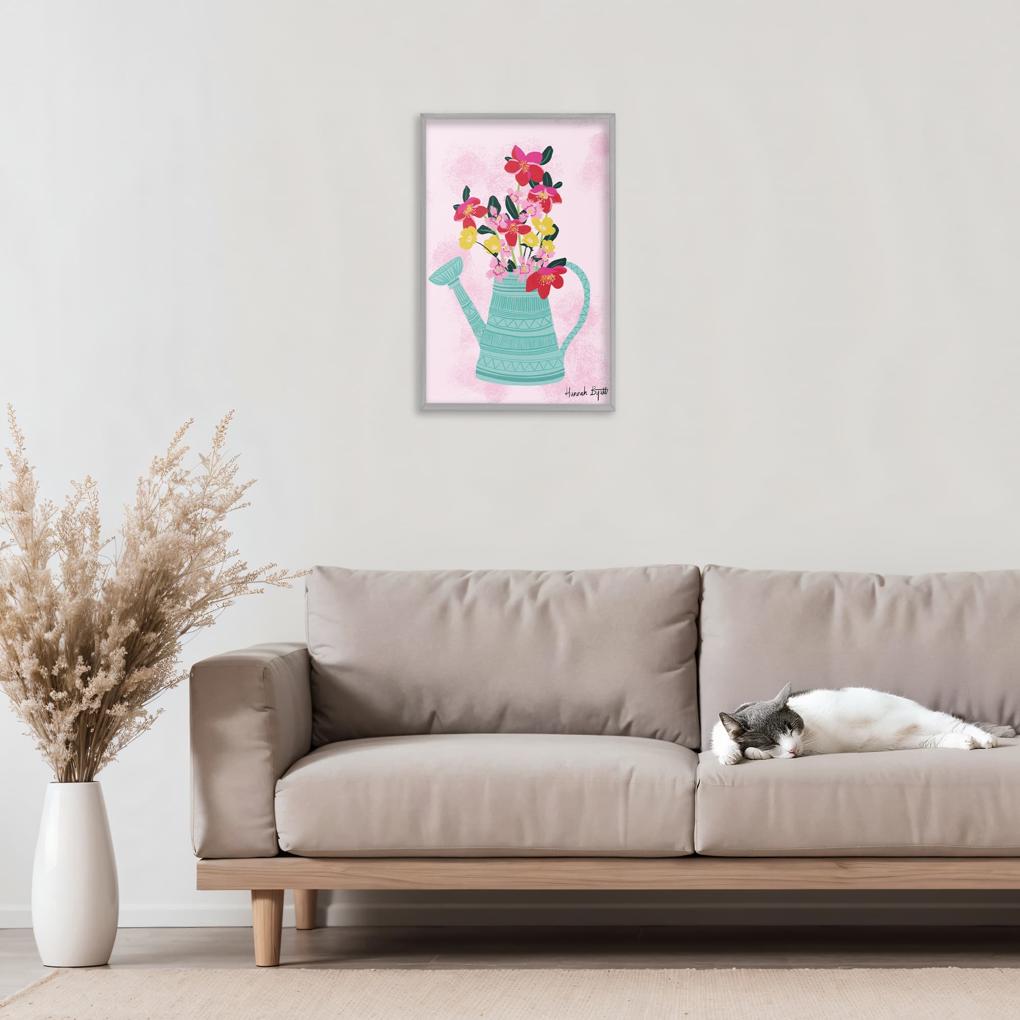 Stupell Industries Local Flora in Watering Can Framed Giclée Wall Art
