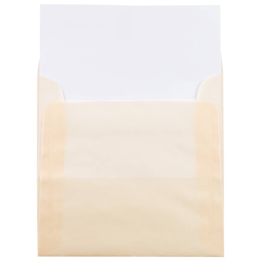 JAM Paper 5.5" x 5.5" Square Translucent Vellum Invitation Envelopes