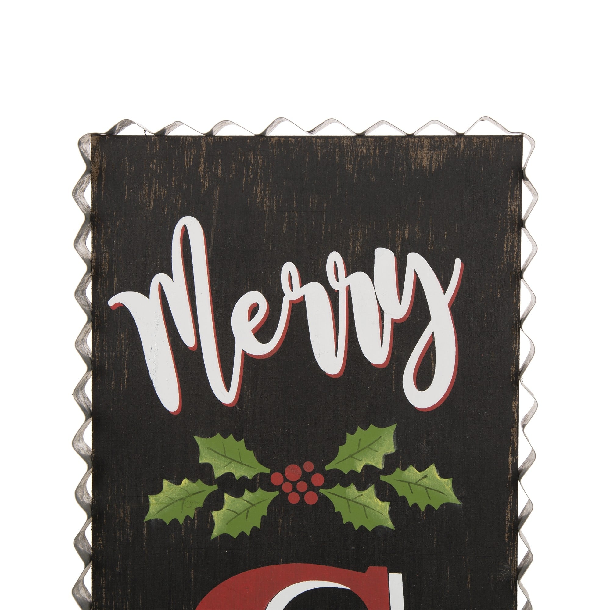 Glitzhome® 3ft. Black Wooden Christmas Porch Sign