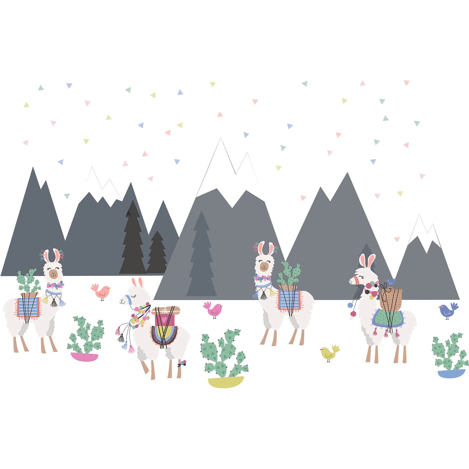 WallPops Laid Back Llamas Wall Art Kit