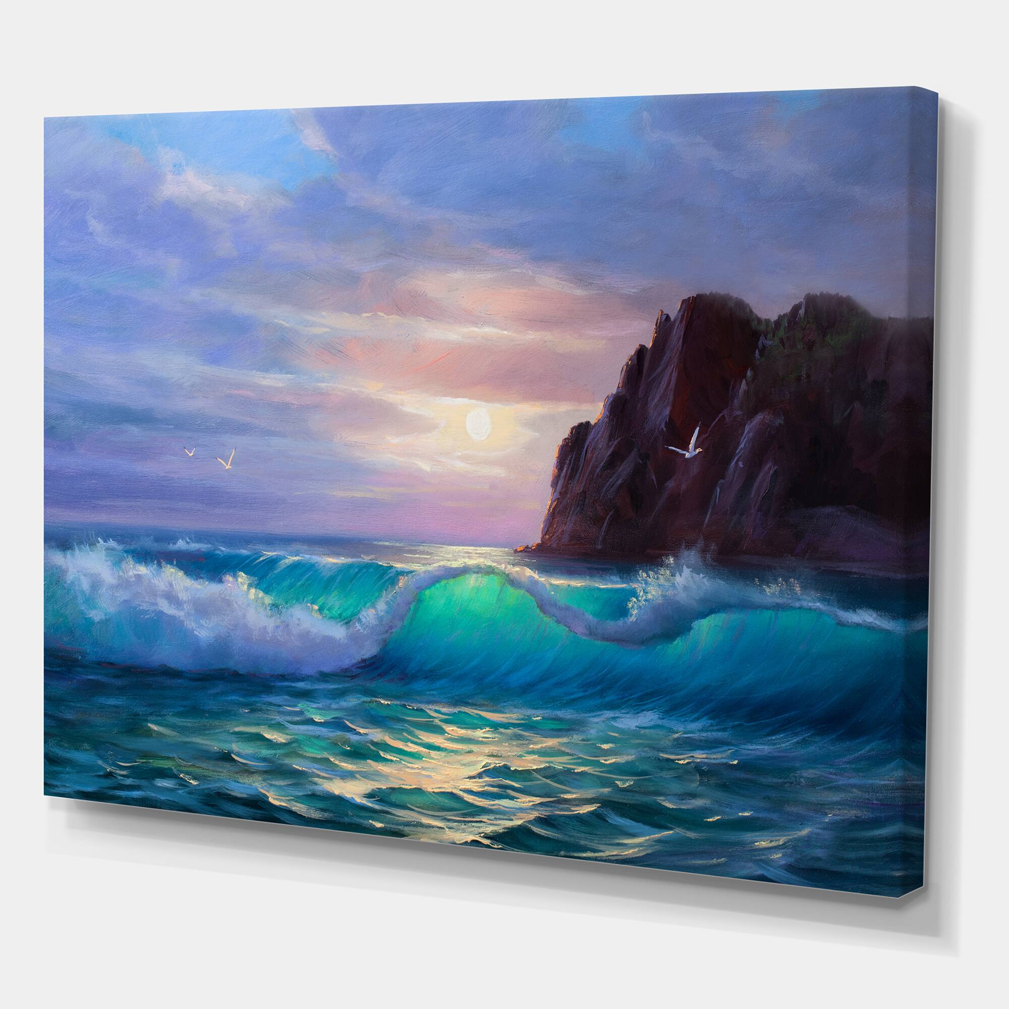Designart - Sunshine Reflecting Throug Braking Waves II