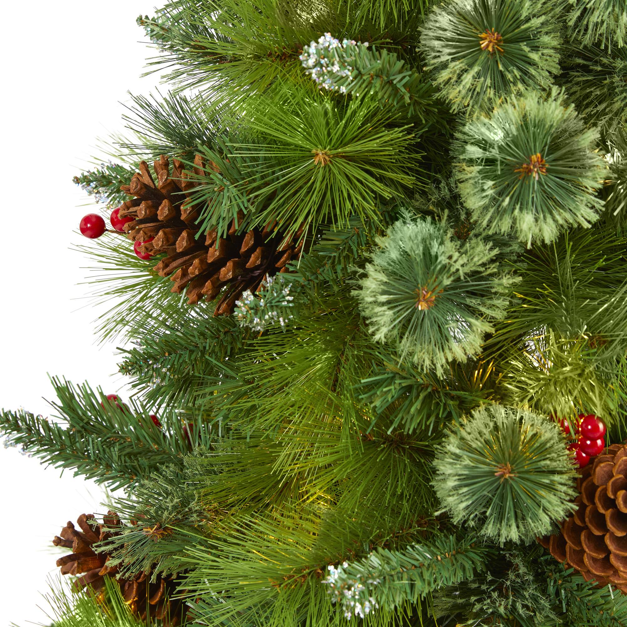 5ft. Unlit Montana Mixed Pine Artificial Christmas Tree with Pinecones and Berries