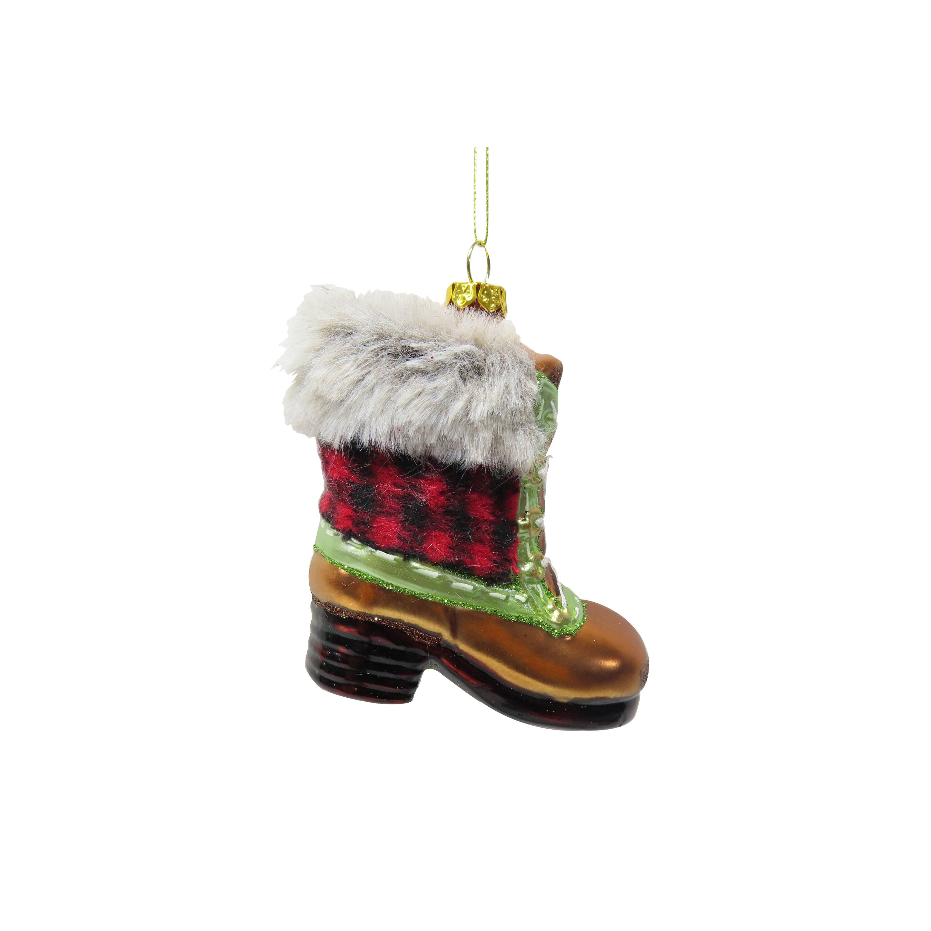 3.5" Gold Fashion Boot Hand Painted Glass Ornament by Ashland®