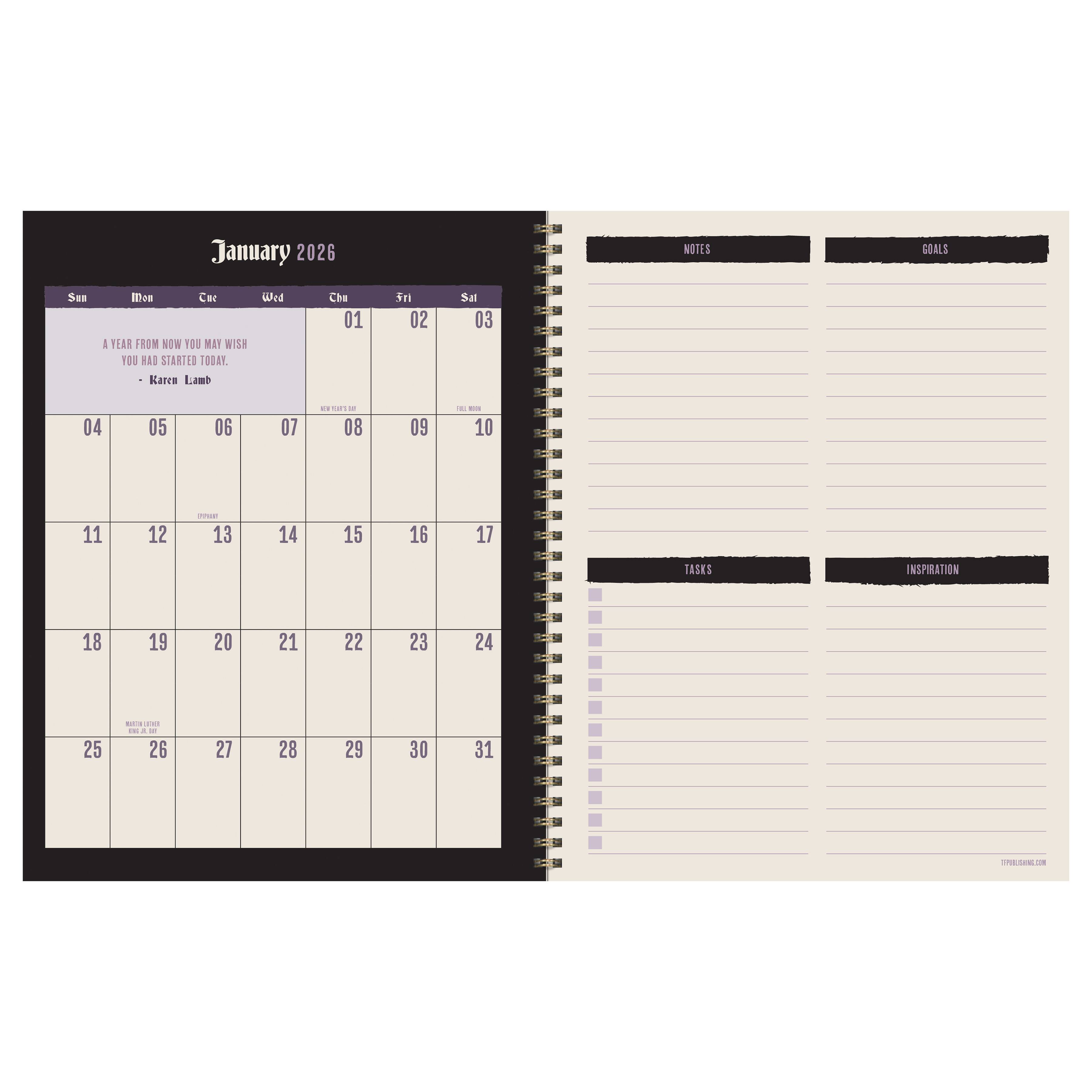 TF Publishing 2025-2026 Garden of Green Large Weekly/Monthly Planner