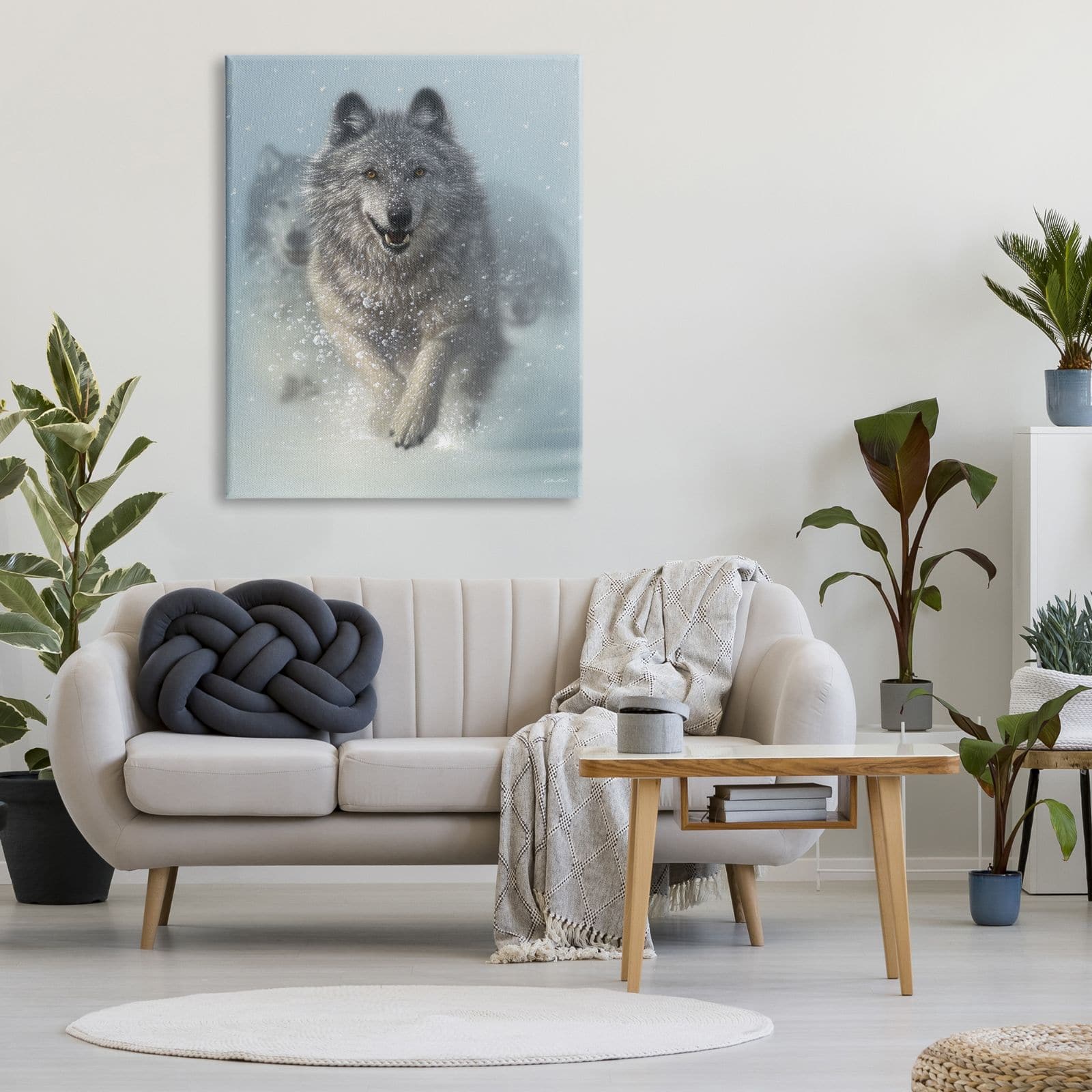 Stupell Industries Wolves Running Through Snow Siberian Wild Winter Animals Canvas Wall Art