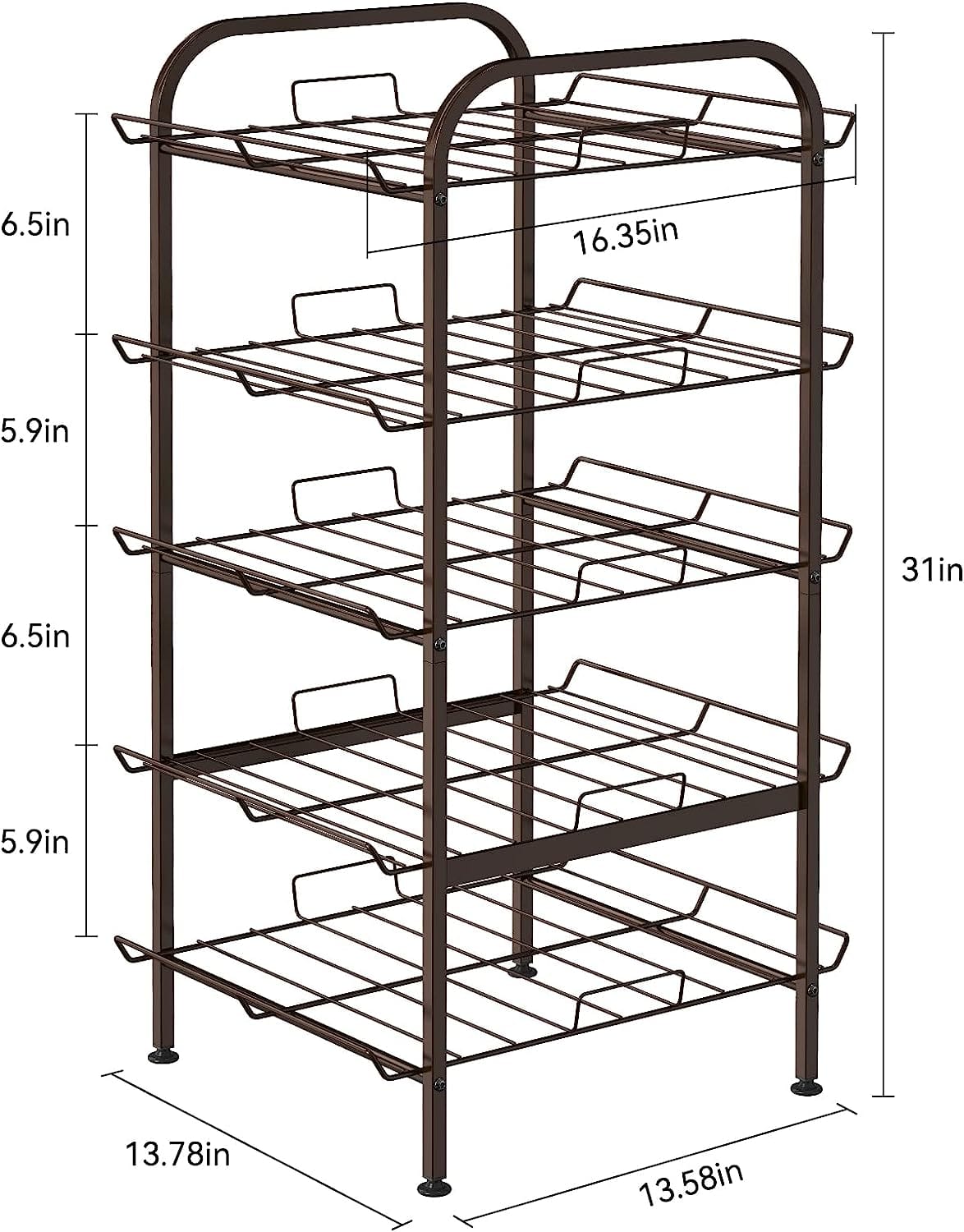 NEX™ 31" Bronze Freestanding 5-Tier Water Bottle Organizer