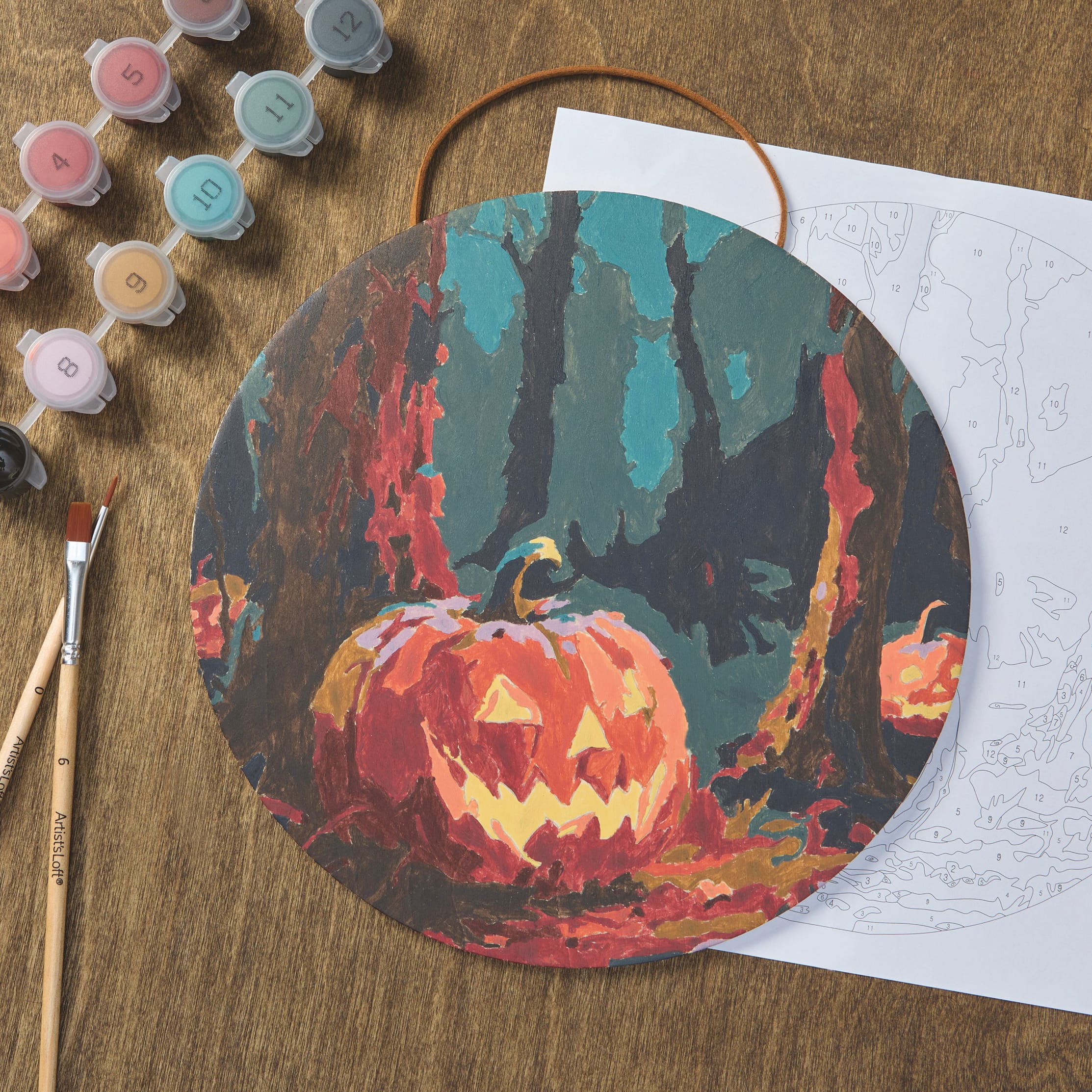 8" Jack-o'-Lantern Paint-by-Number Plywood Surface Kit by Artist's Loft®