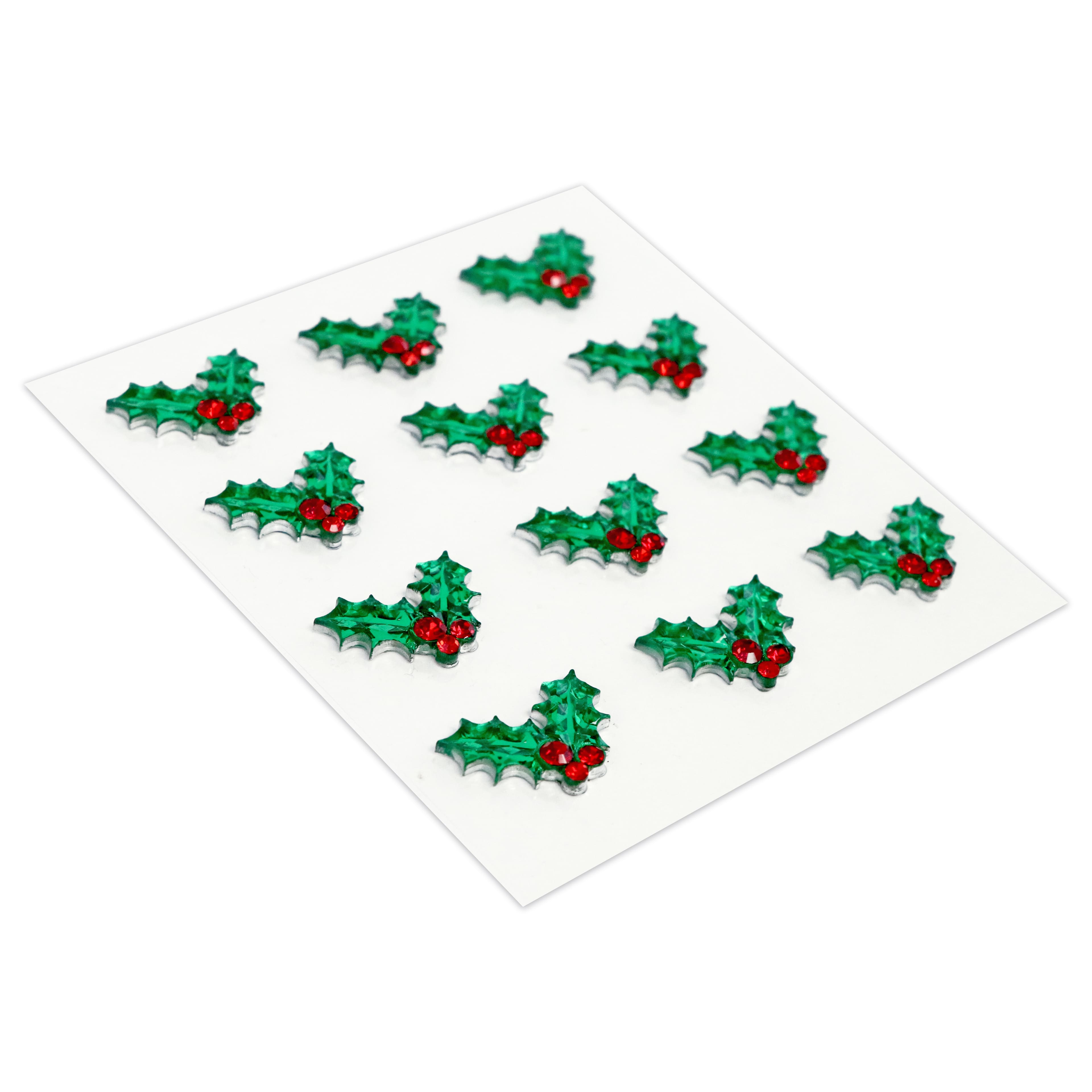 Red & Green Christmas Holly Bling Stickers, 12ct. by Recollections™