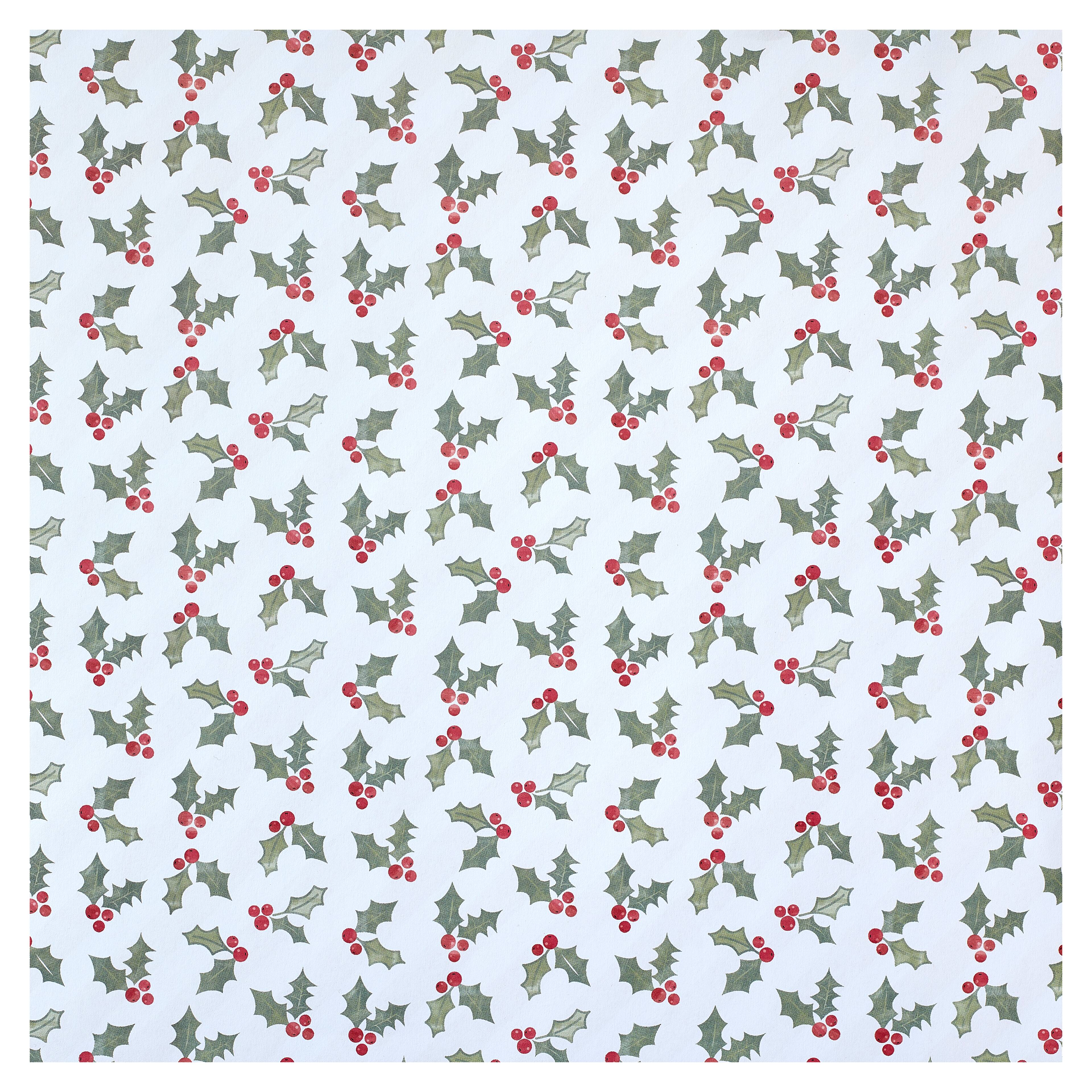 48 Pack: Christmas Holly Paper by Recollections™, 12" x 12"