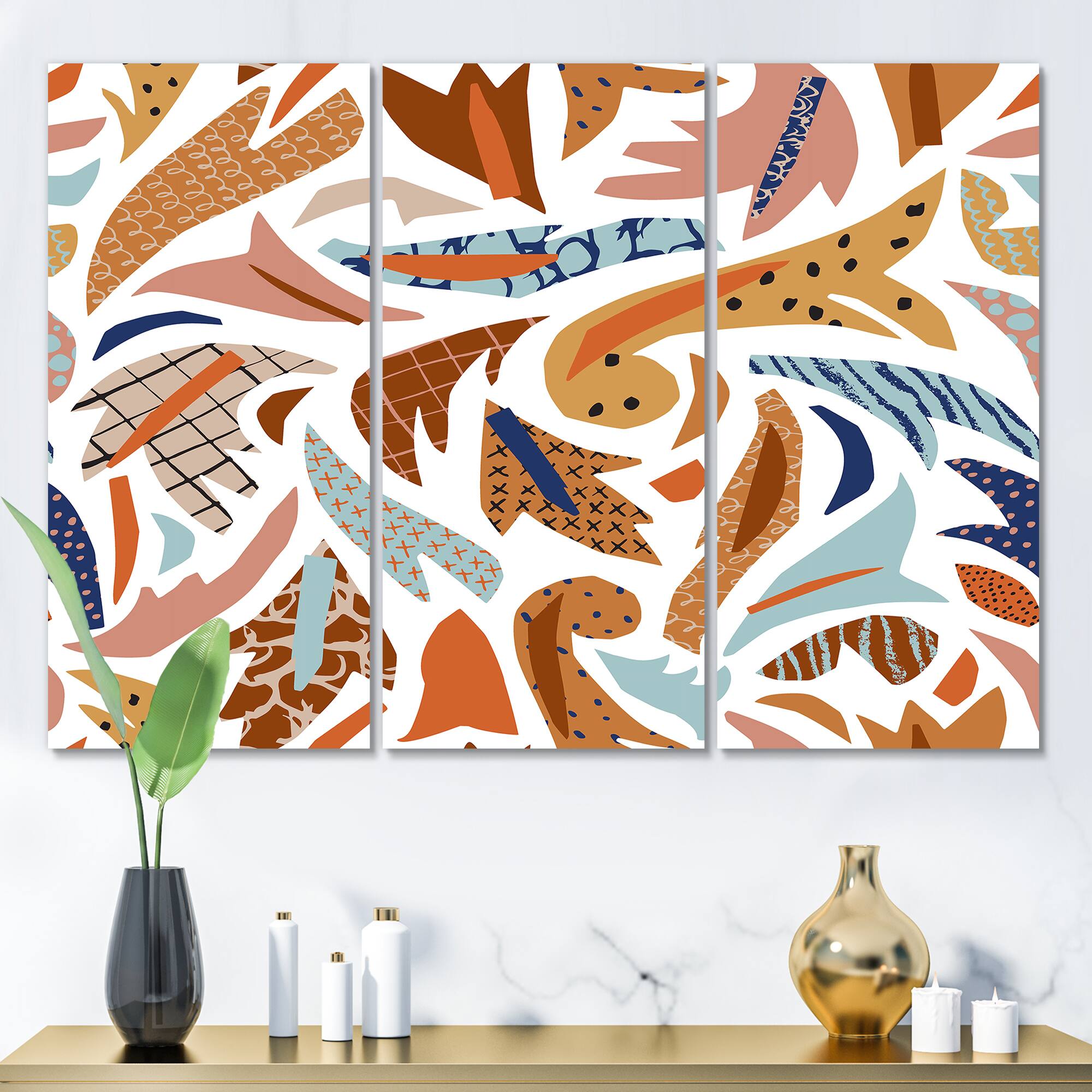 Designart - Baroque Inspired Stylized Doodles - Bohemian & Eclectic Canvas Wall Art Print