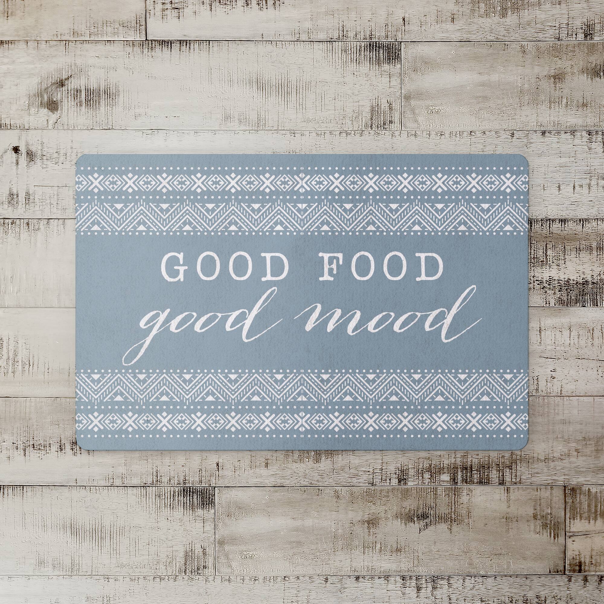 Good Food Good Mood Floor Mat