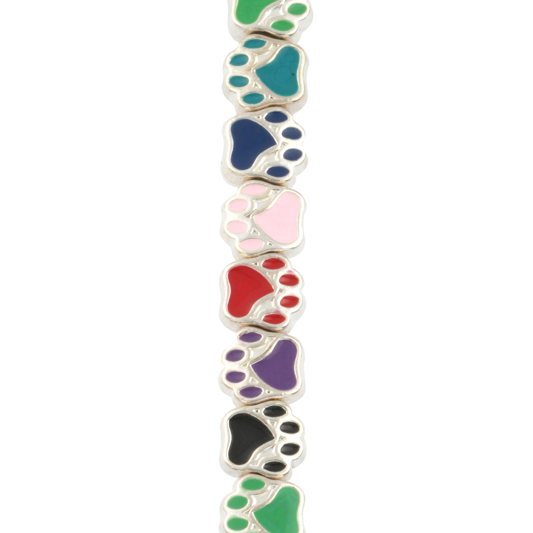 12 Packs: 14 ct. (168 total) Multicolor Enamel Metal Paw Beads, 10mm by Bead Landing™
