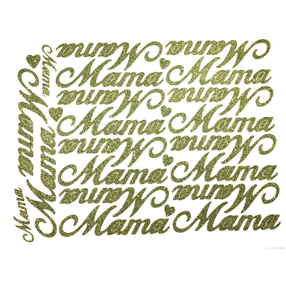 JAM Paper Mama Gold Script Floral Adhesive
