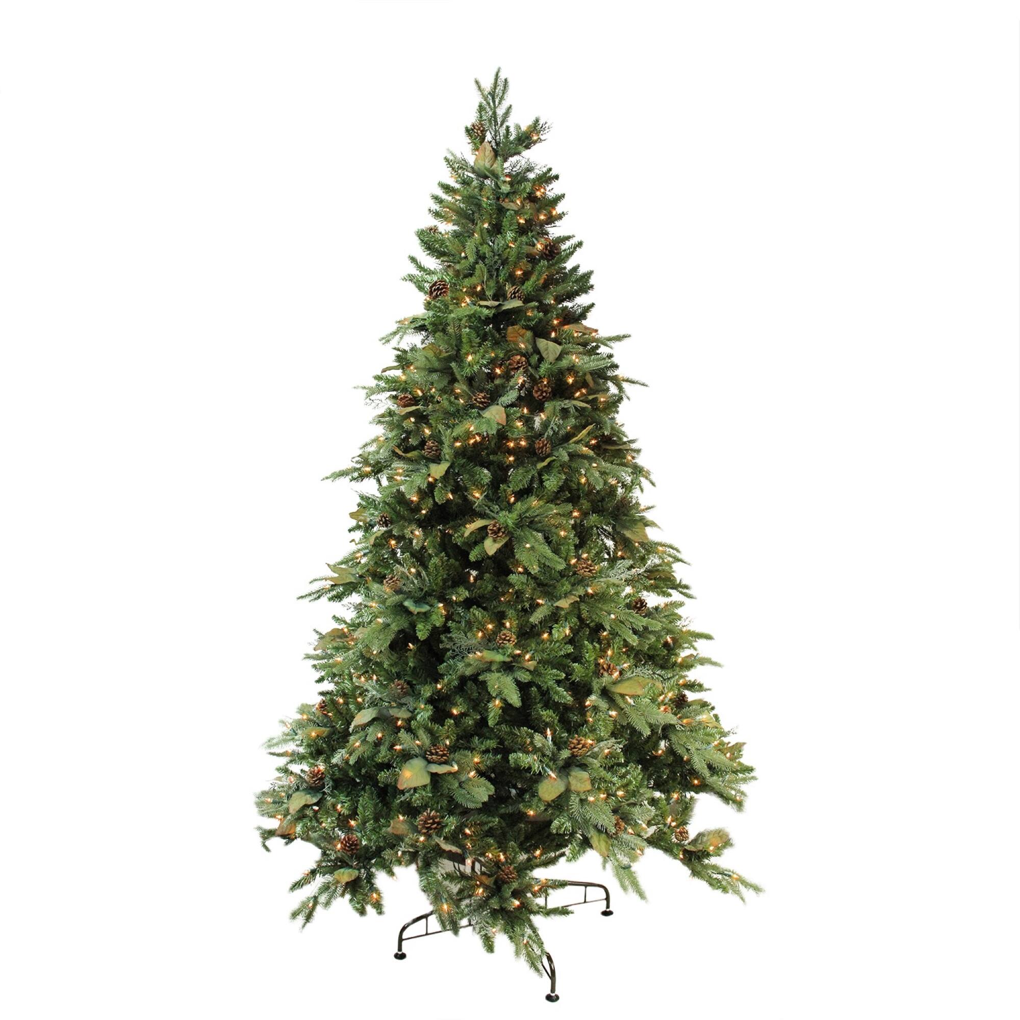 Northlight 7.5ft. Pre-Lit Green River Spruce with Pinecones Artificial Christmas Tree, Clear Lights