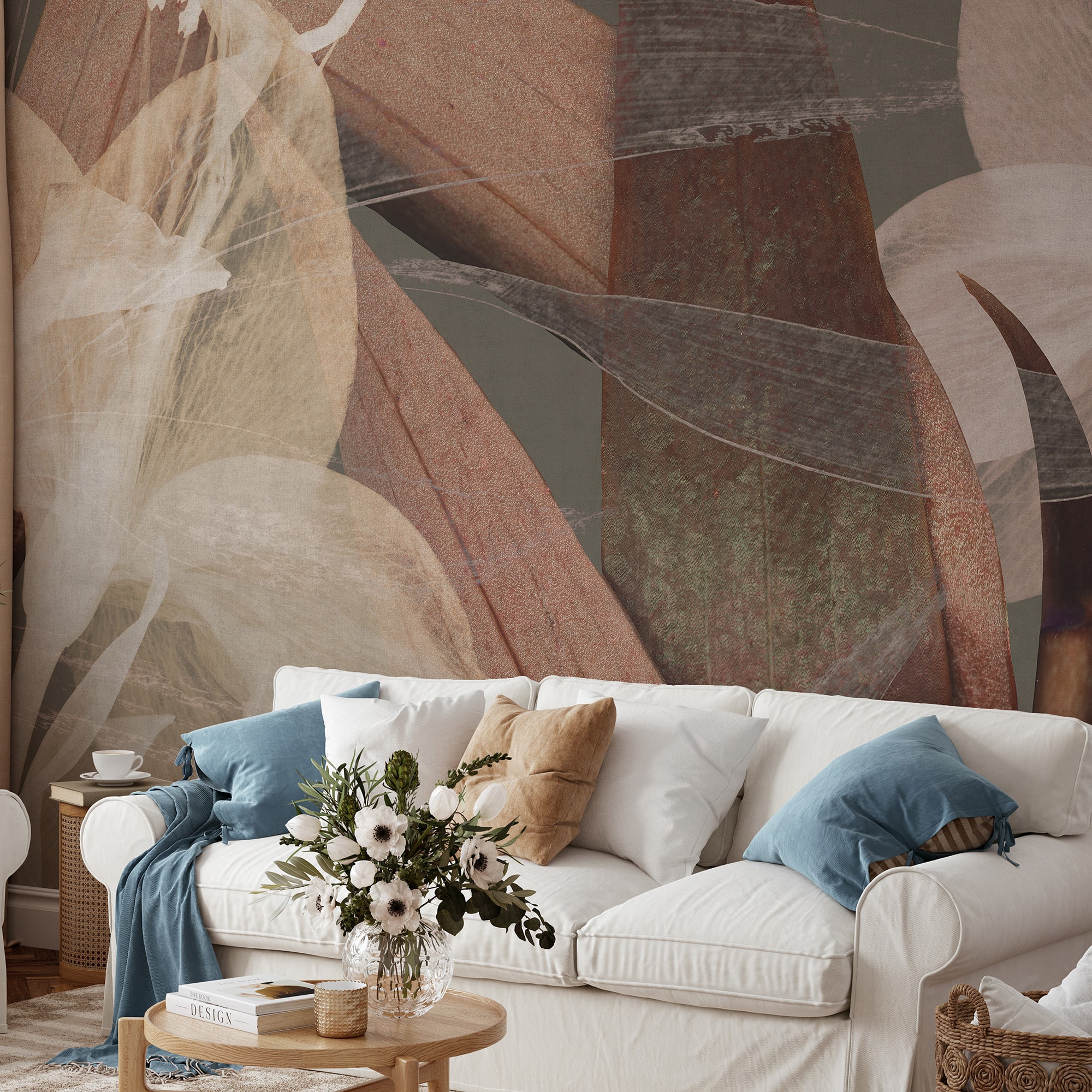 Designs Direct Fading Flower Brown Wall Mural
