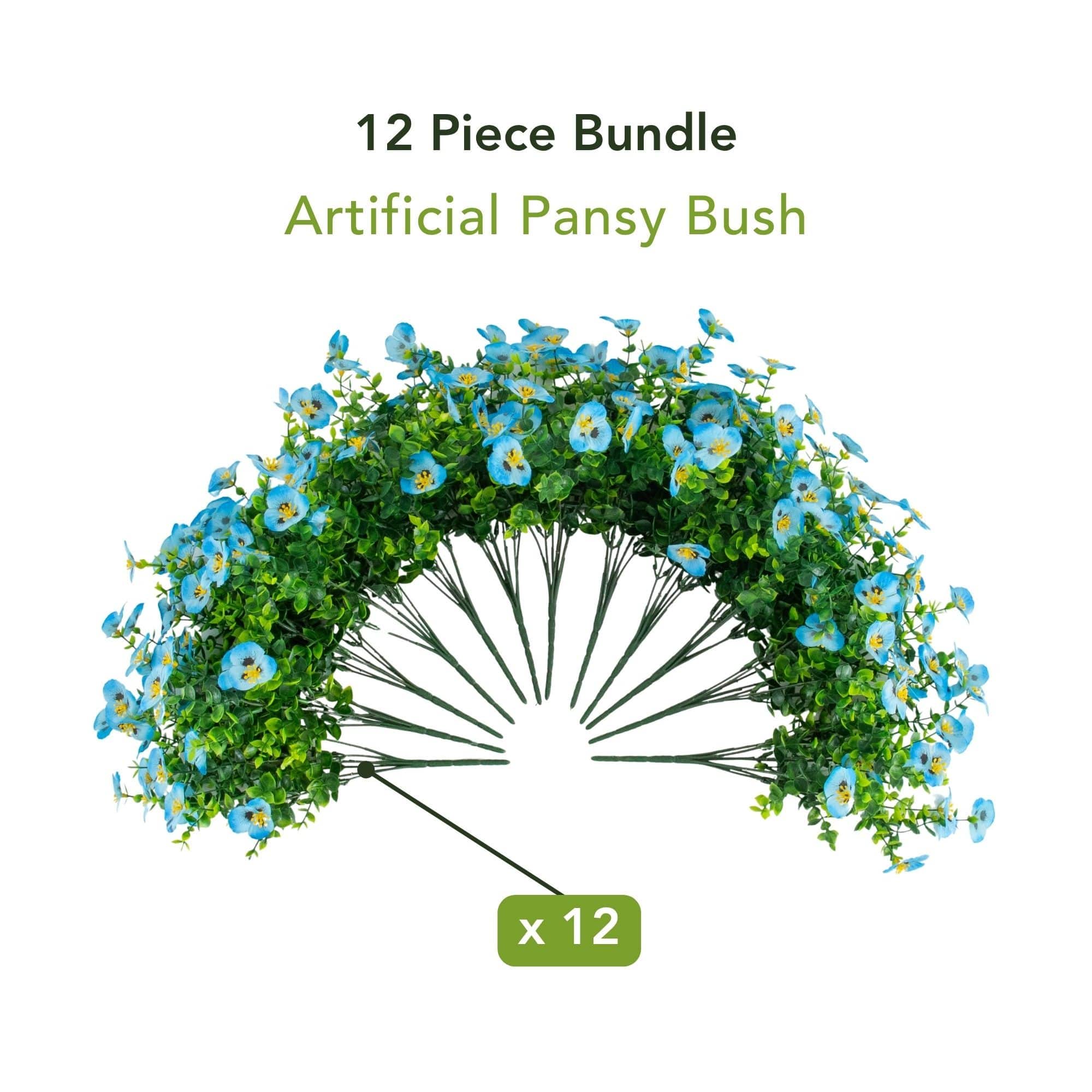 13" UV Resistant Artificial Pansy Bushes