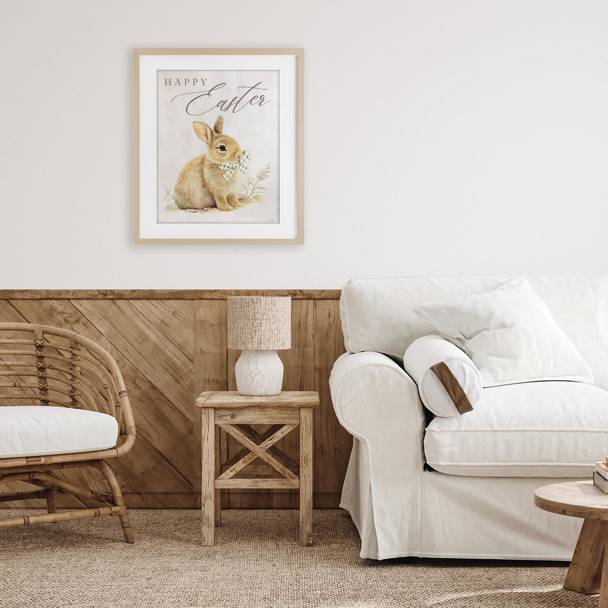 Stupell Industries Happy Easter Bunny Framed Wall Art