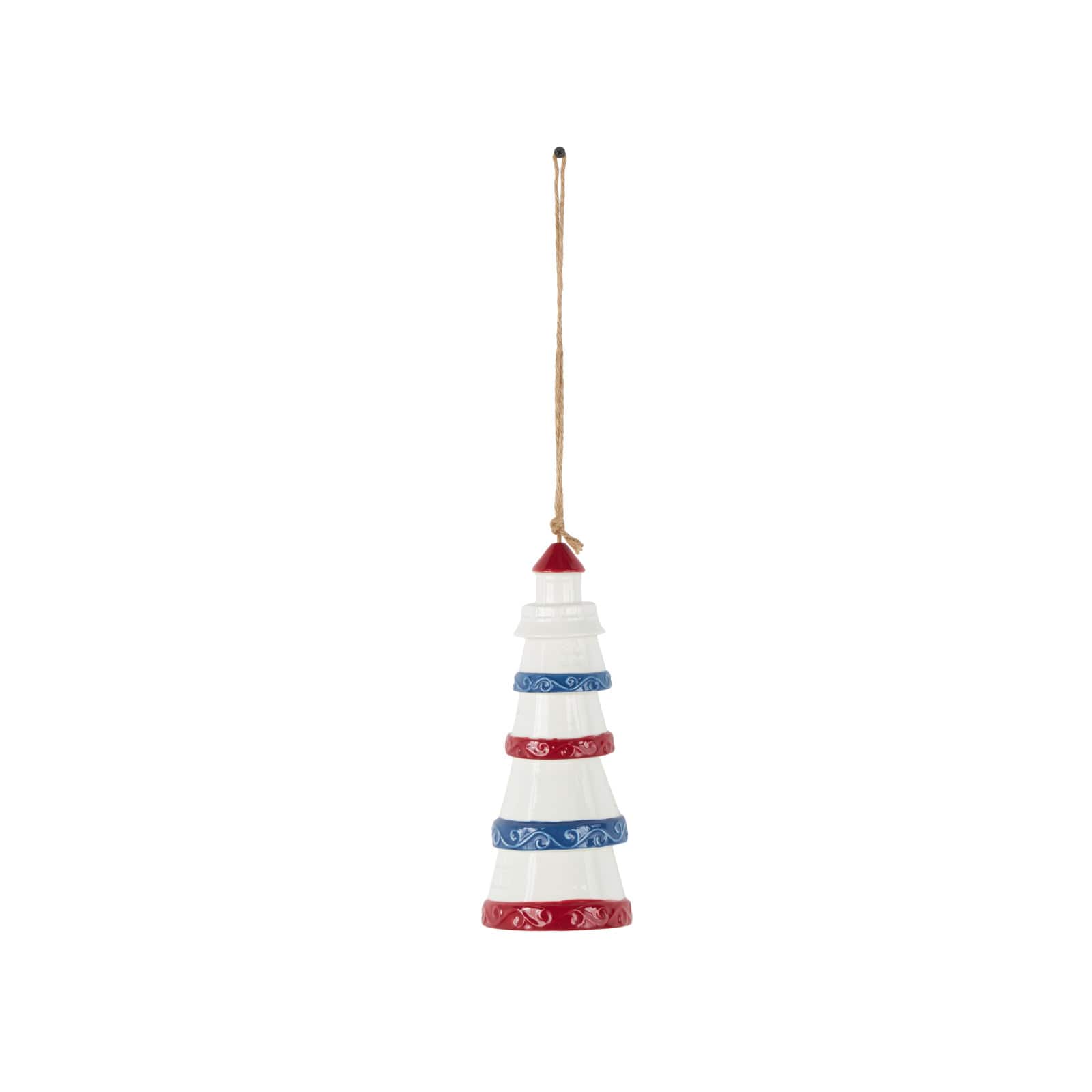 21" Red, White & Blue Ceramic Light House Windchime