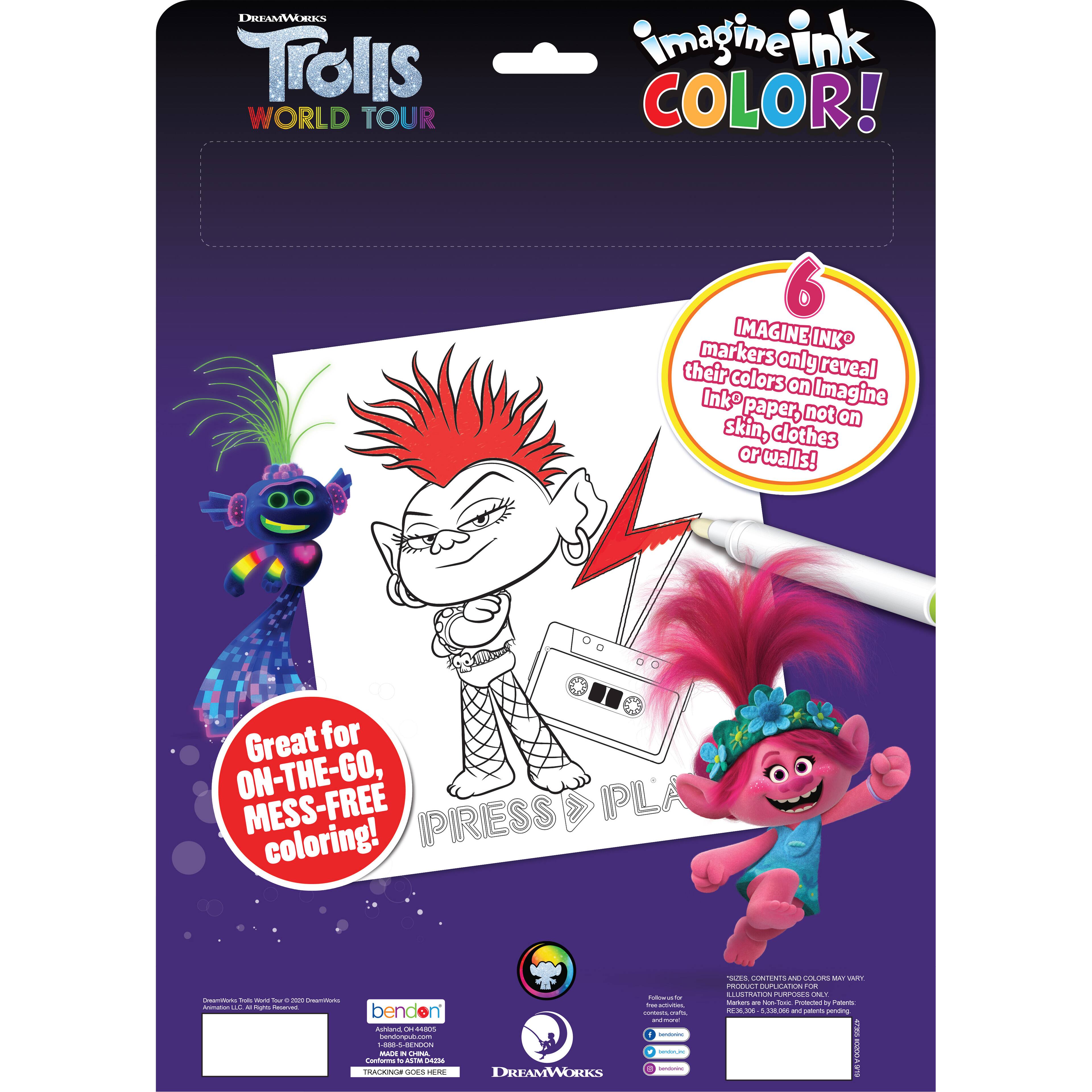 Imagine Ink® COLOR! Trolls World Tour Mess Free Coloring Pad & Marker Set