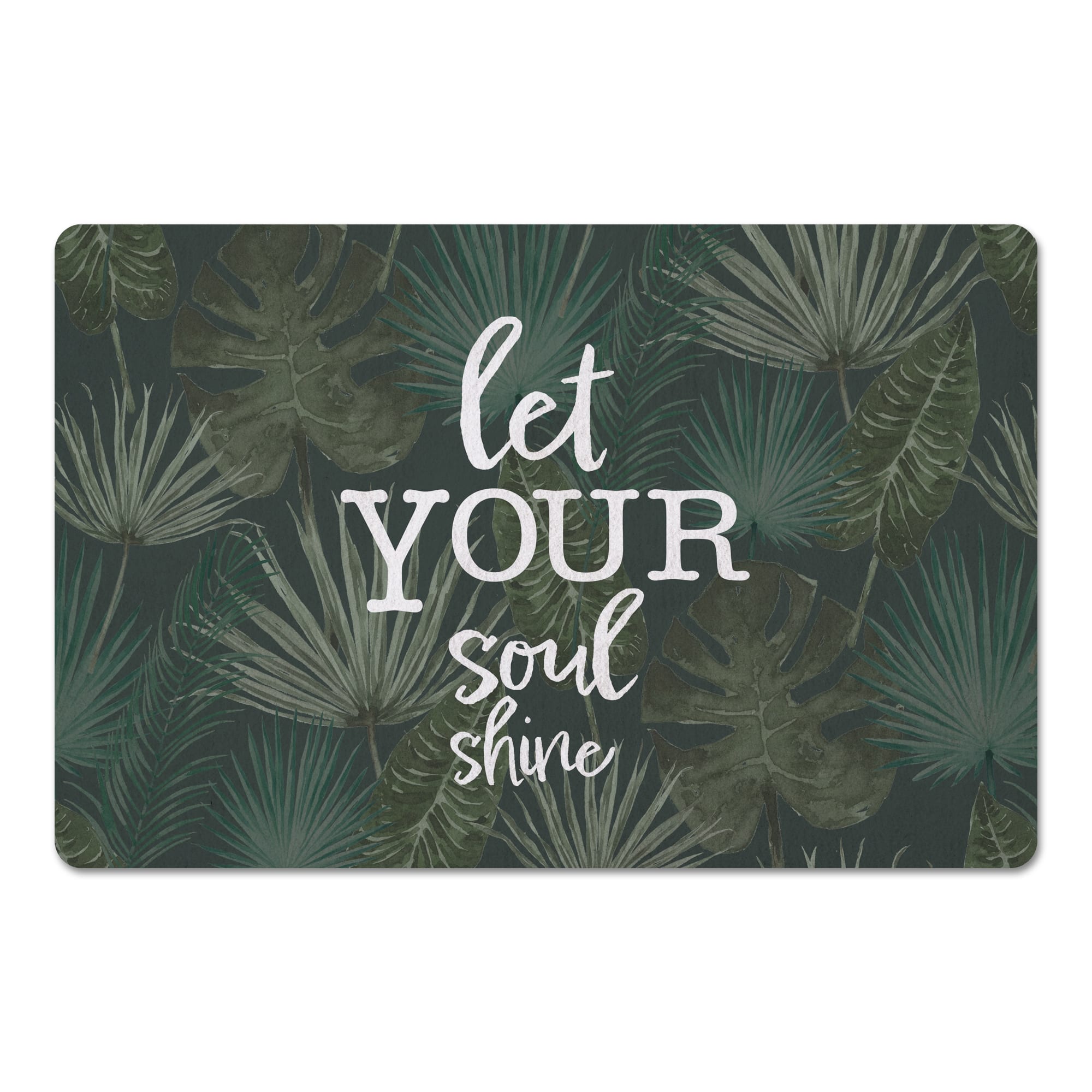 Let Your Soul Shine Topical Palm Floor Mat