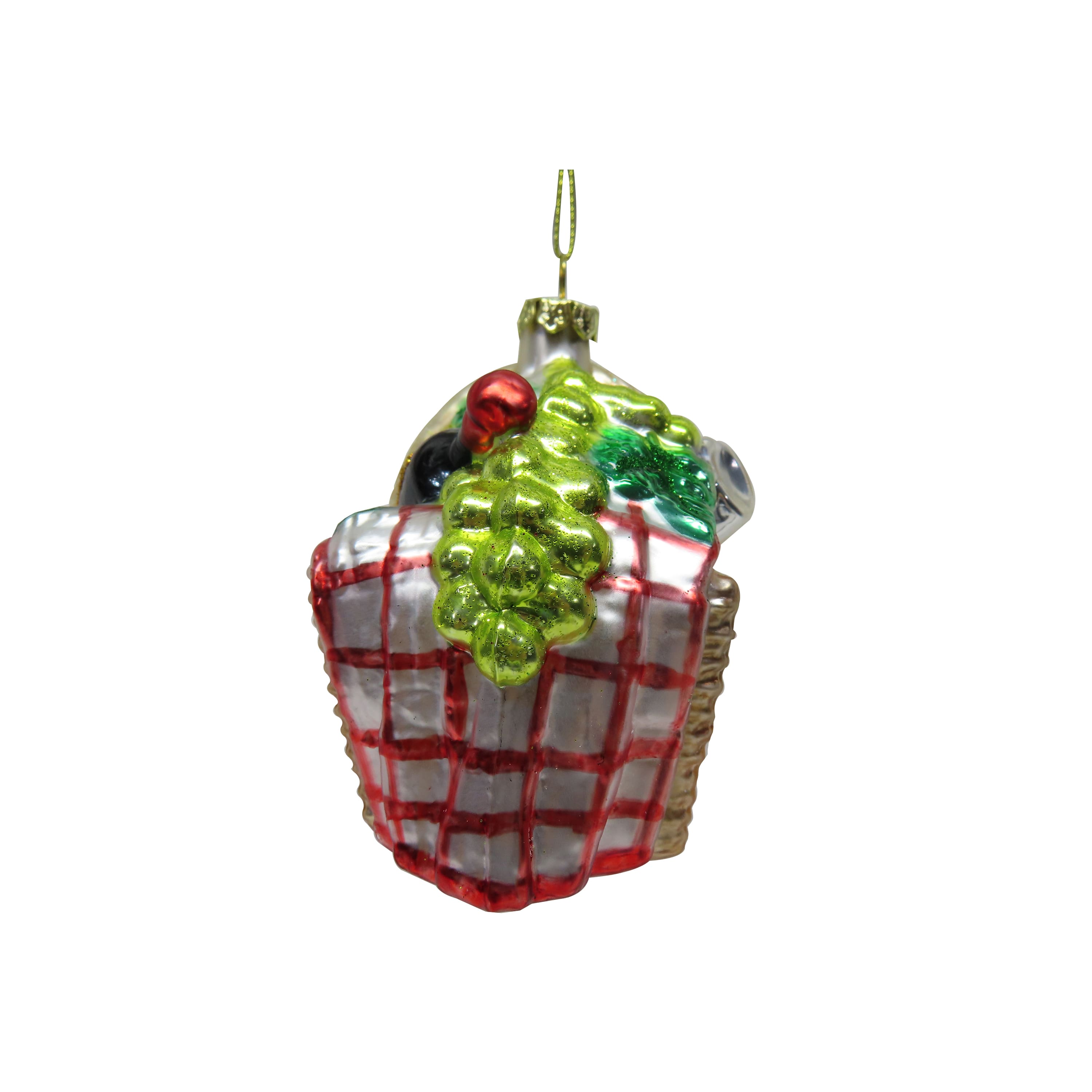 4" Picnic Basket Hand Painted Glass Ornament by Ashland®