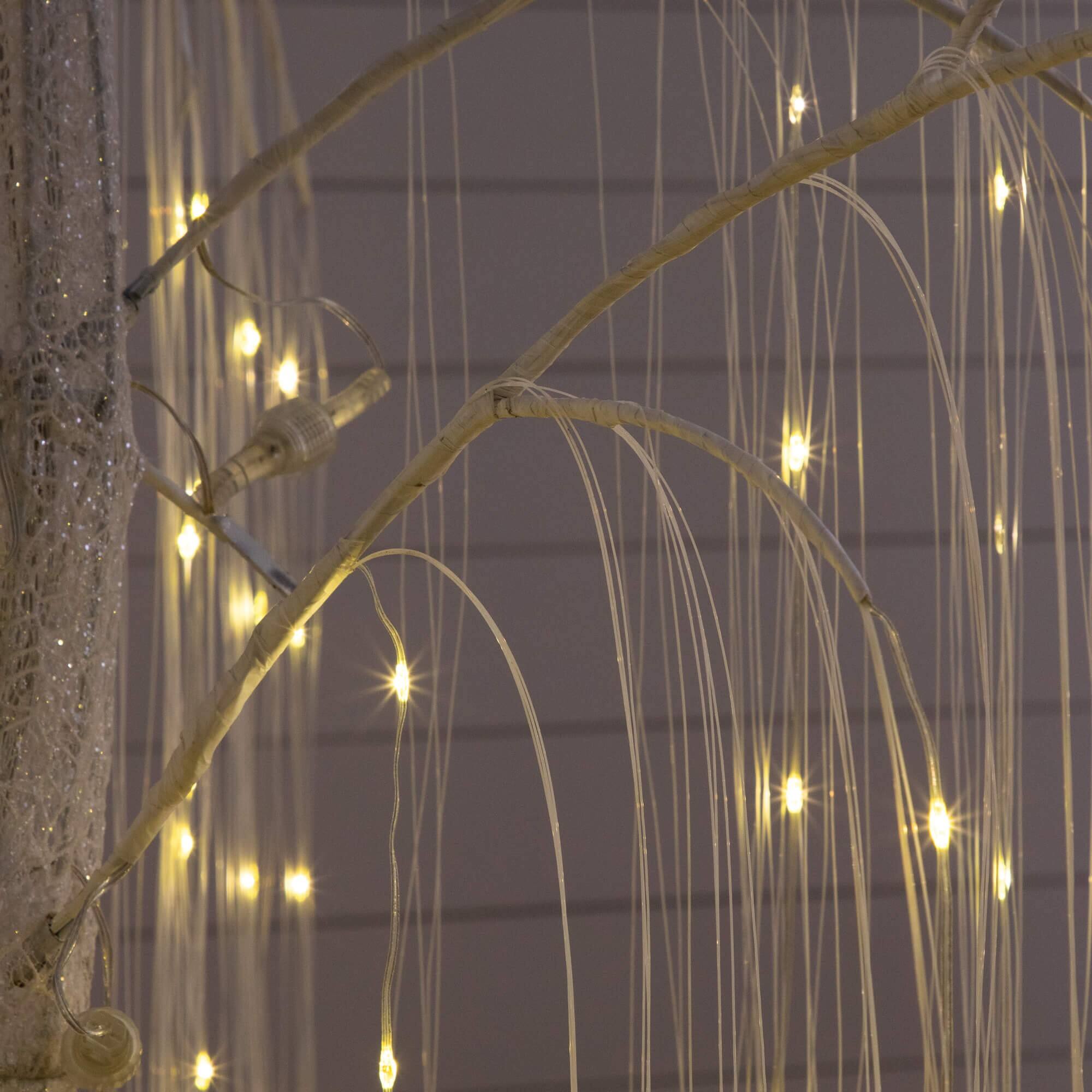 7ft. Pre-Lit Artificial White Willow Tree with 400 Cool White LED Light