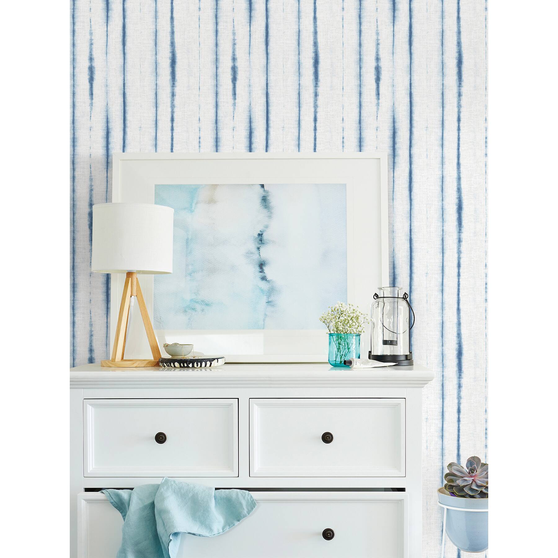 NuWallpaper Blue Indigo Drops Peel & Stick Wallpaper