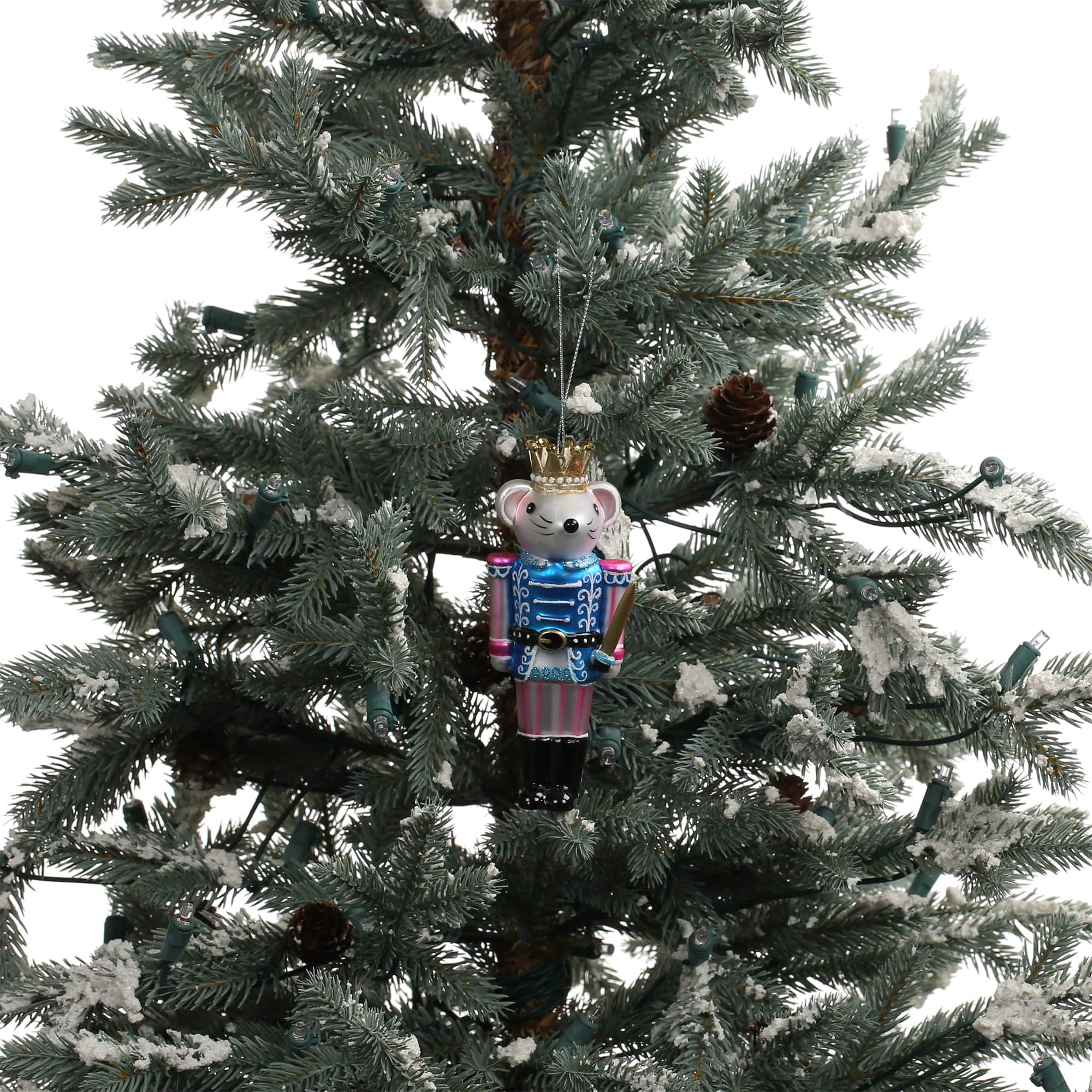 5" Pink Soldier Mouse Hand Painted Glass Ornament by Ashland®