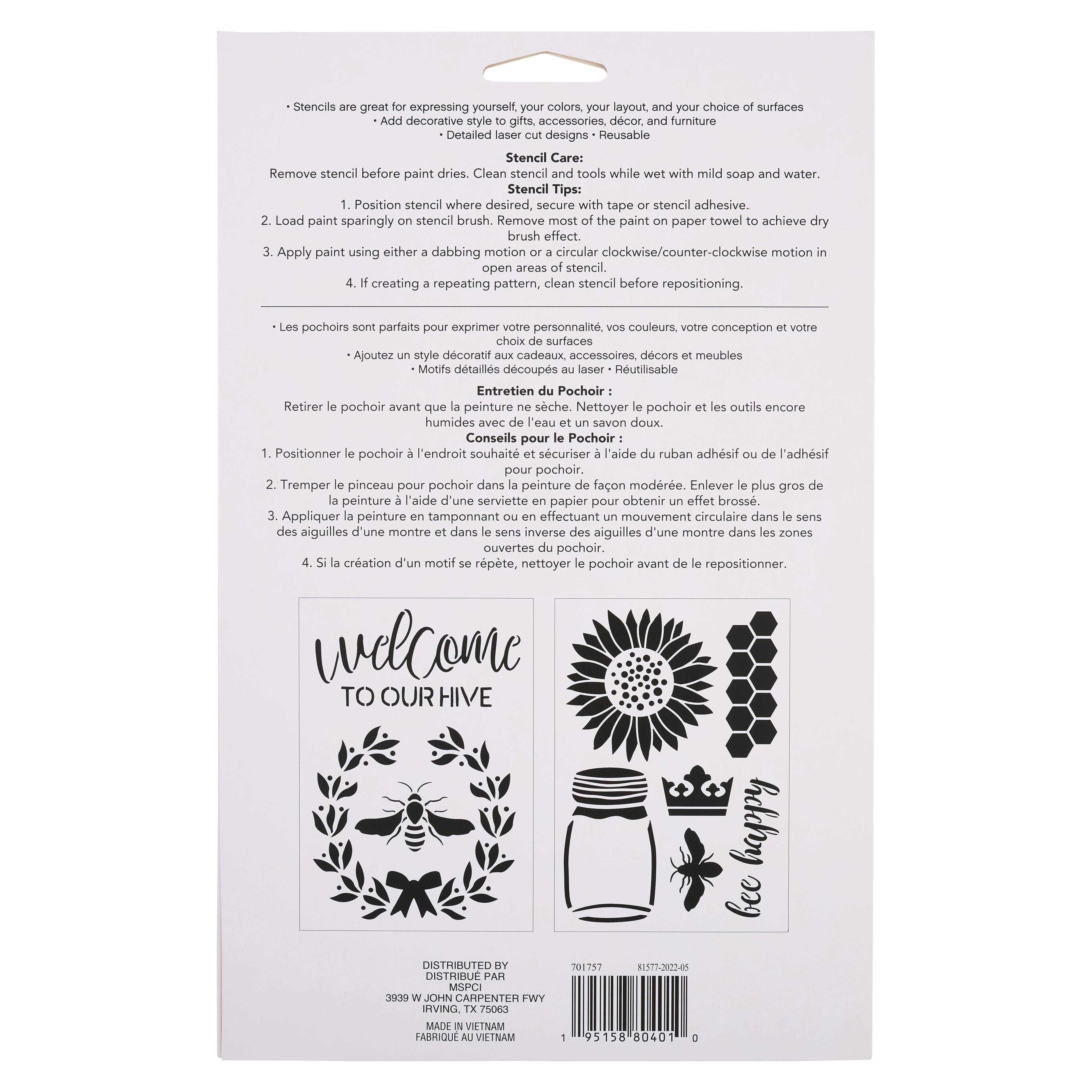 Welcome to Our Hive Stencils, 7" x 10" by Craft Smart®